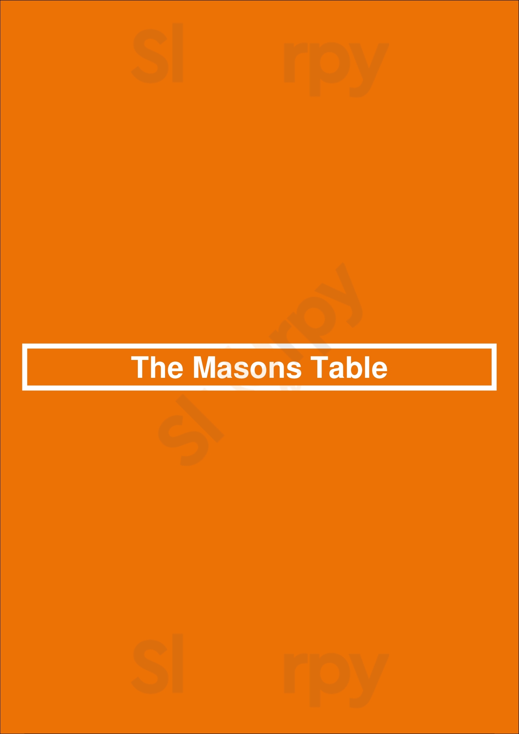 The Masons Table Singapore Menu - 1