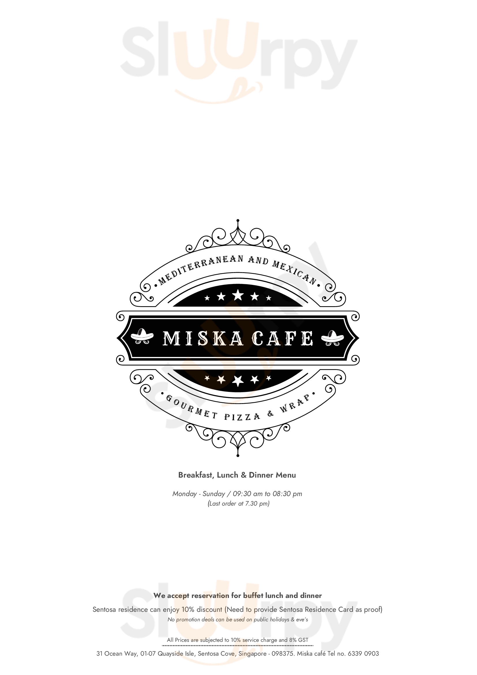 Miska Cafe - Suntec City Singapore Menu - 1