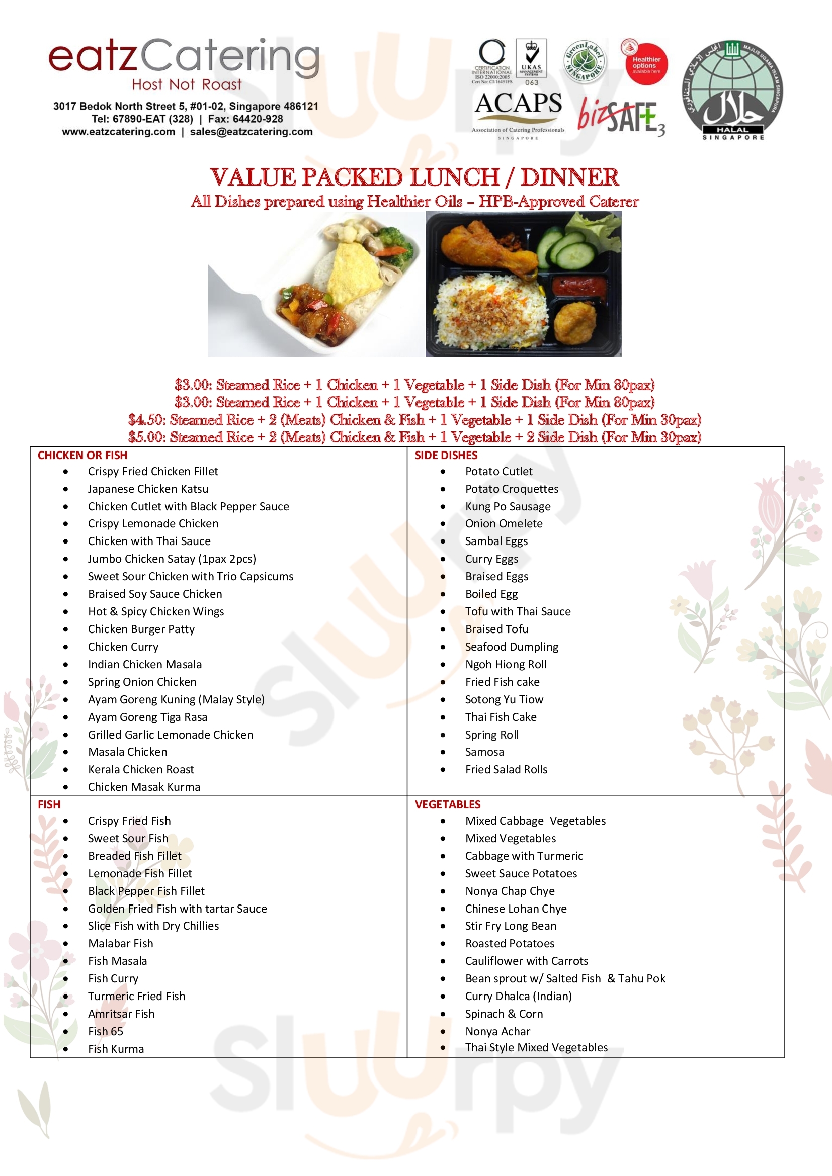 Eatz Catering Services Pte Ltd Singapore Menu - 1