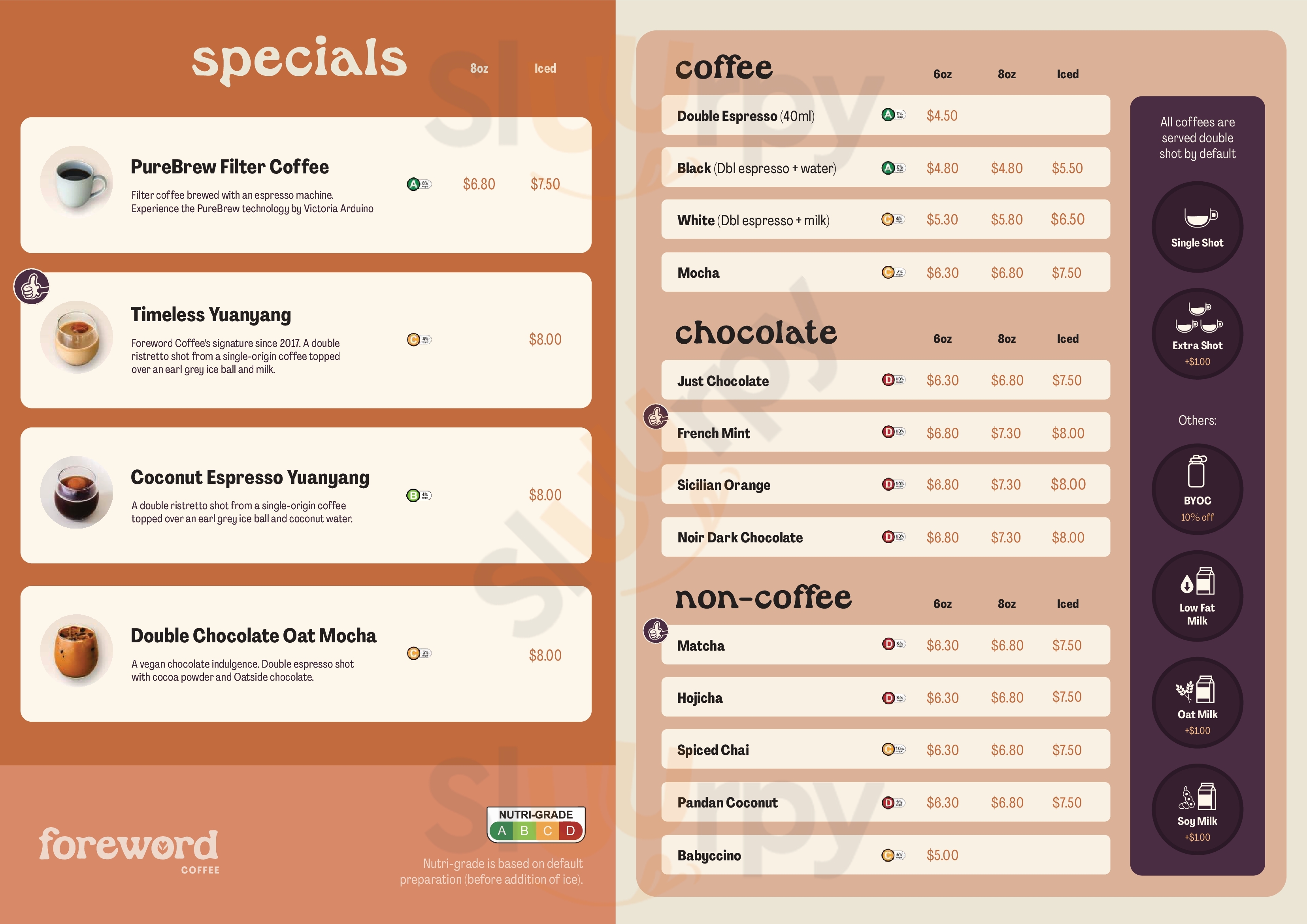 Foreword Coffee Singapore Menu - 1