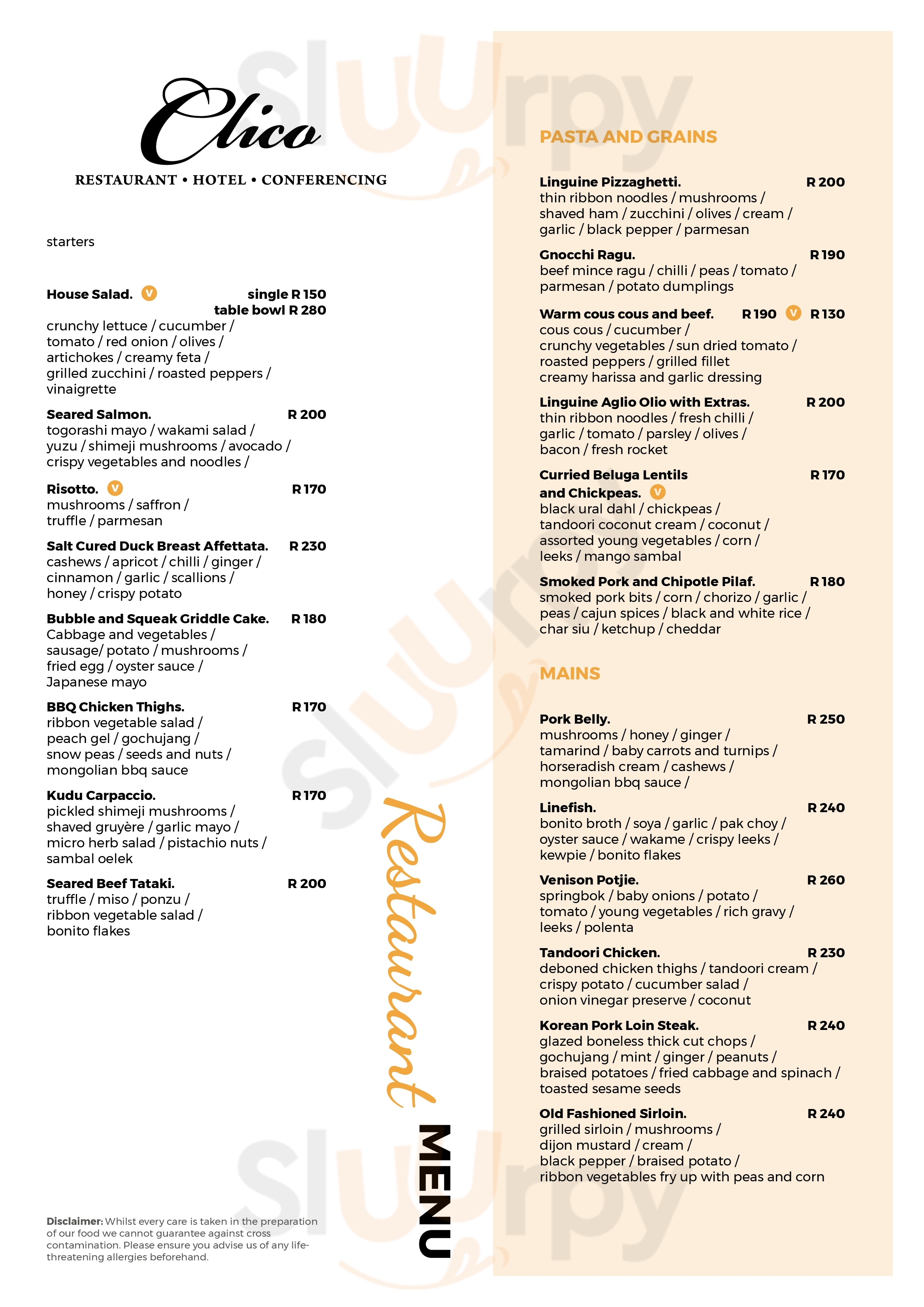 Clico Restaurant Johannesburg Menu - 1