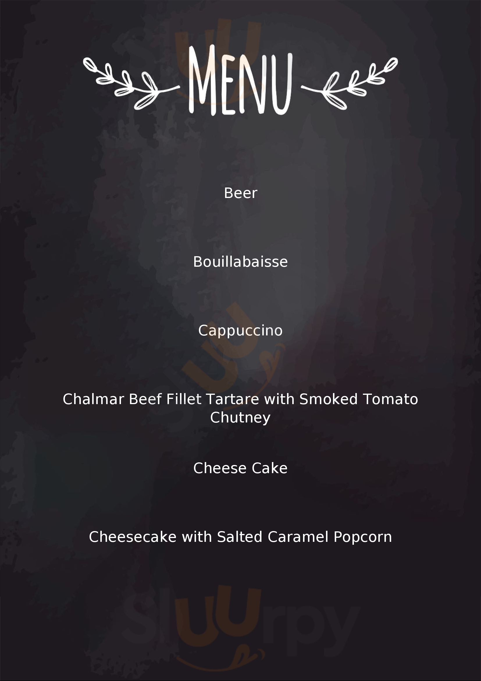 Kloof Street House Cape Town Central Menu - 1