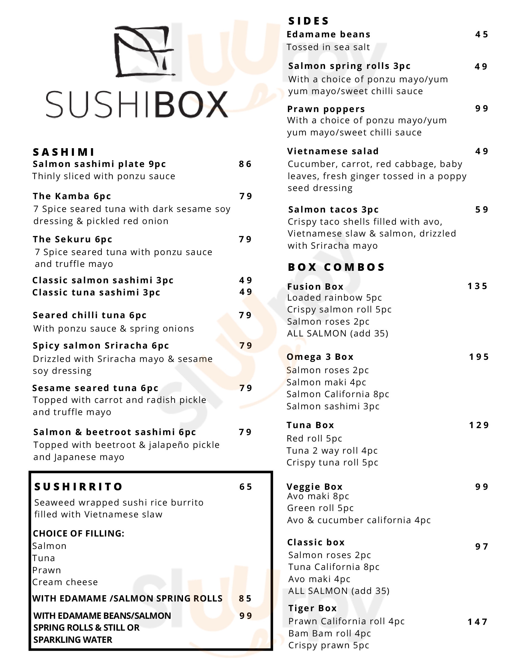 Sushi Box Cape Town Central Menu - 1