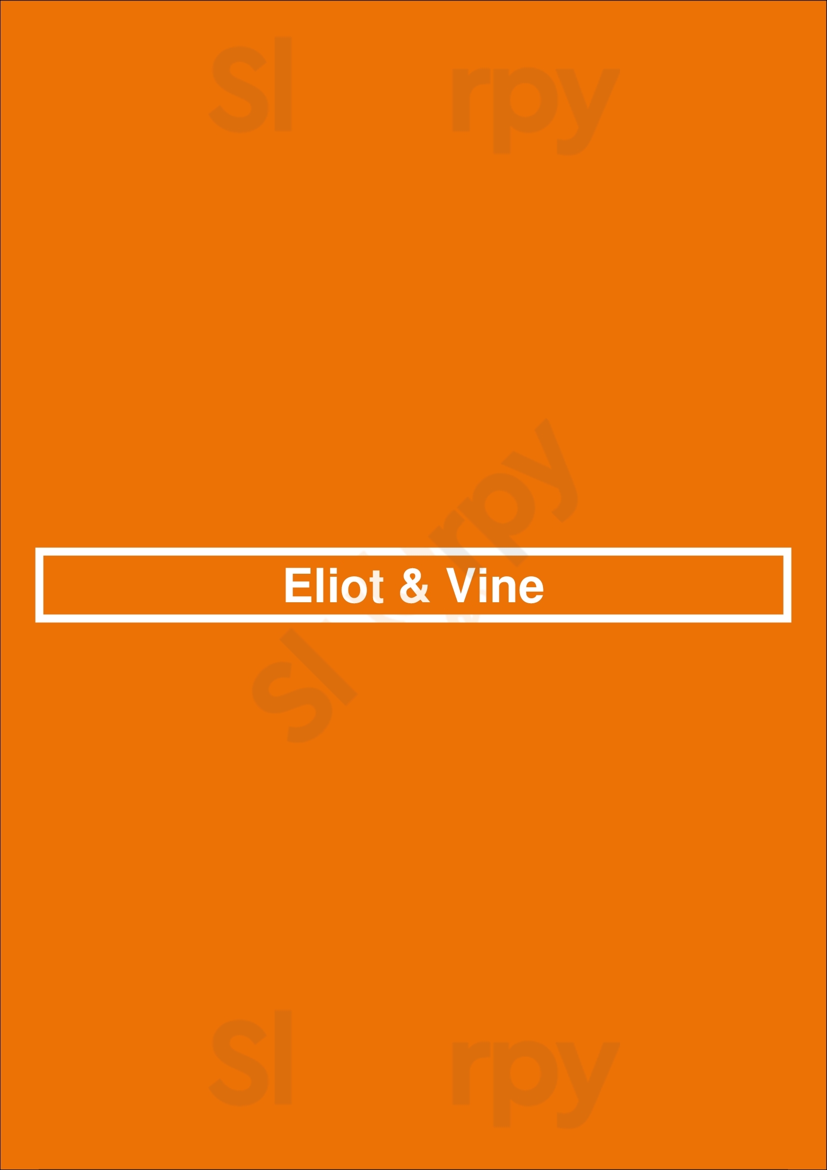 Eliot & Vine Halifax Menu - 1
