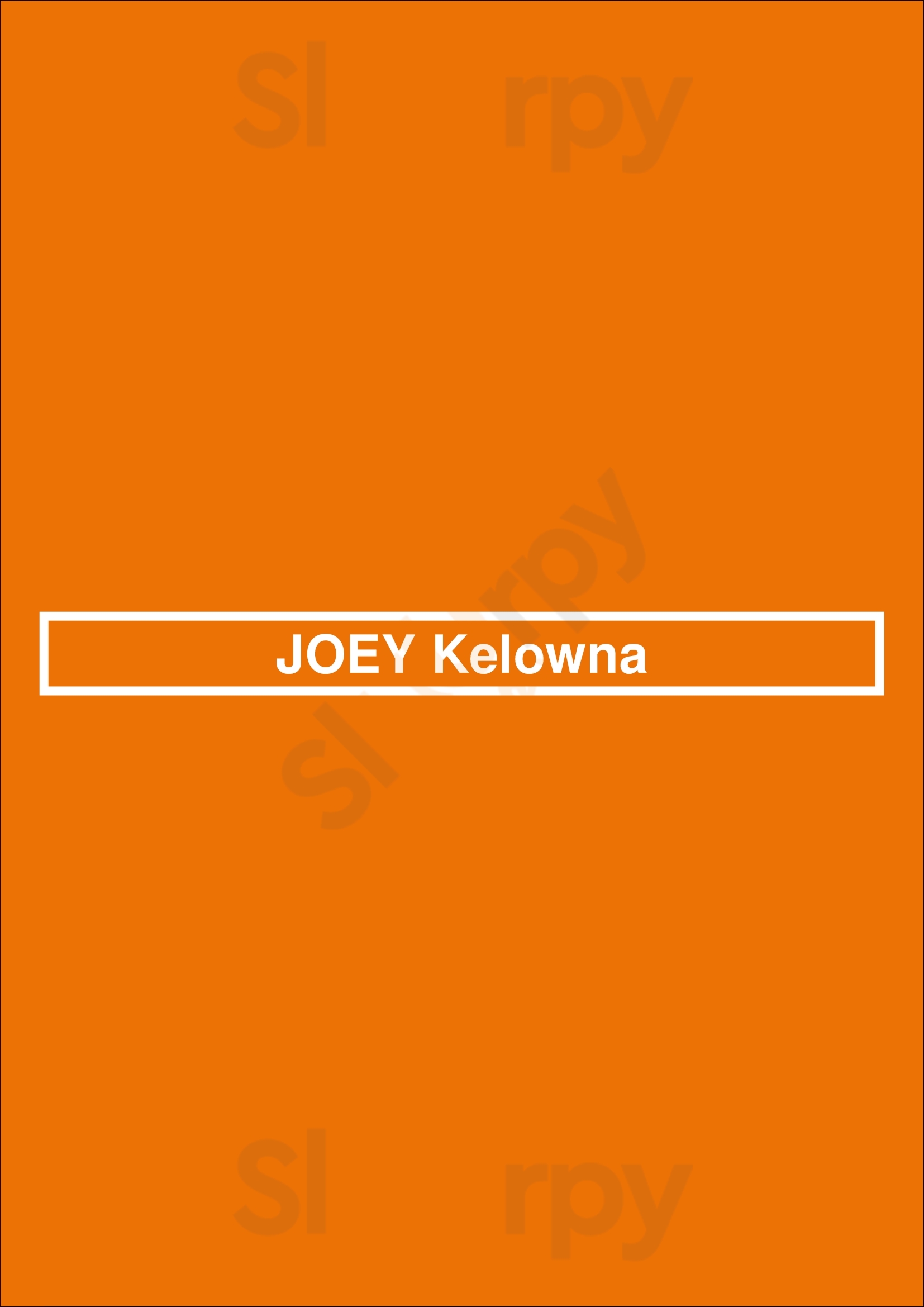 Joey Kelowna Kelowna Menu - 1