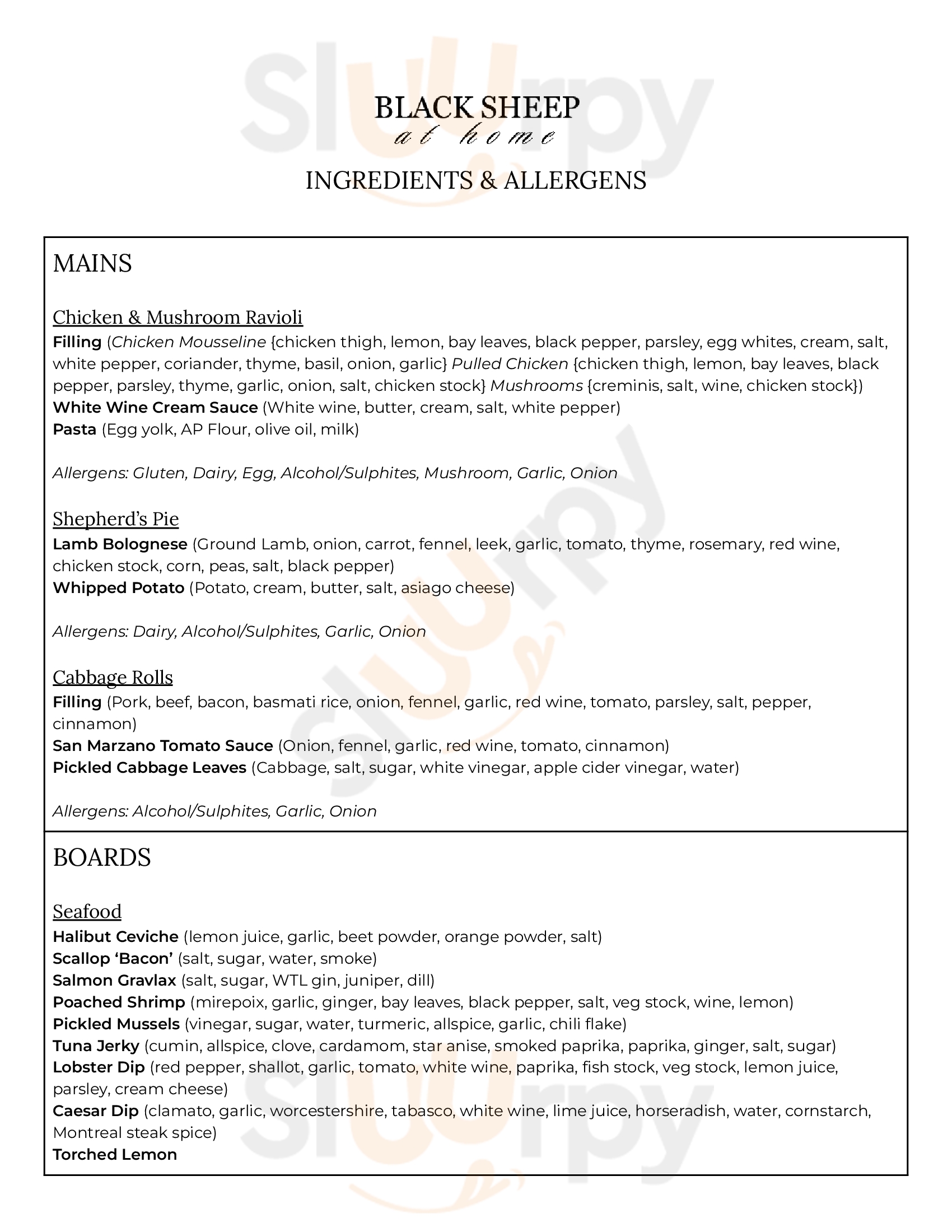 Black Sheep Halifax Menu - 1