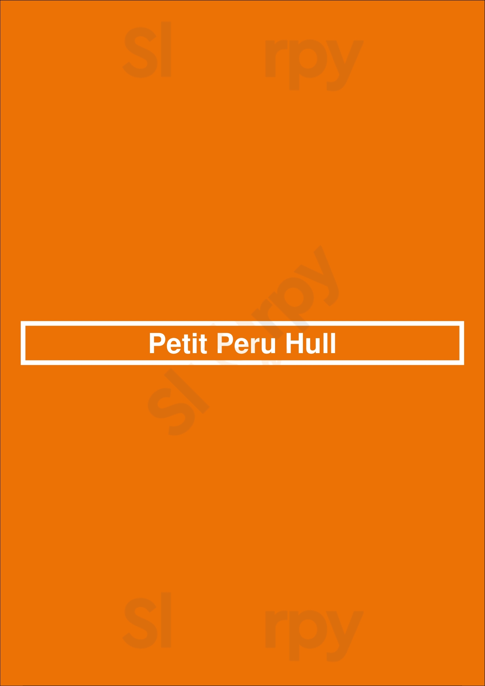 Petit Peru Hull Gatineau Menu - 1
