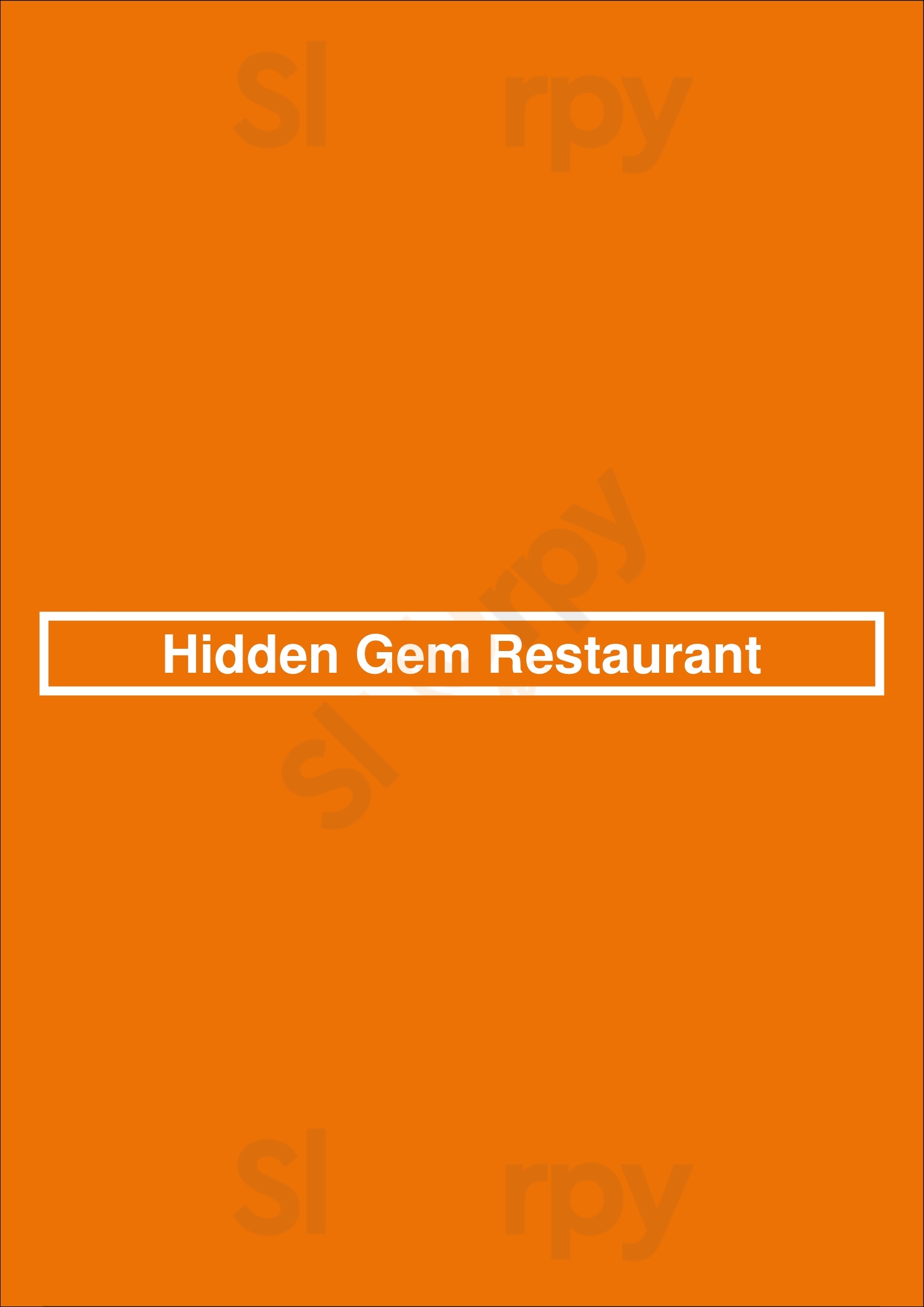 Hidden Gem Restaurant Kelowna Menu - 1