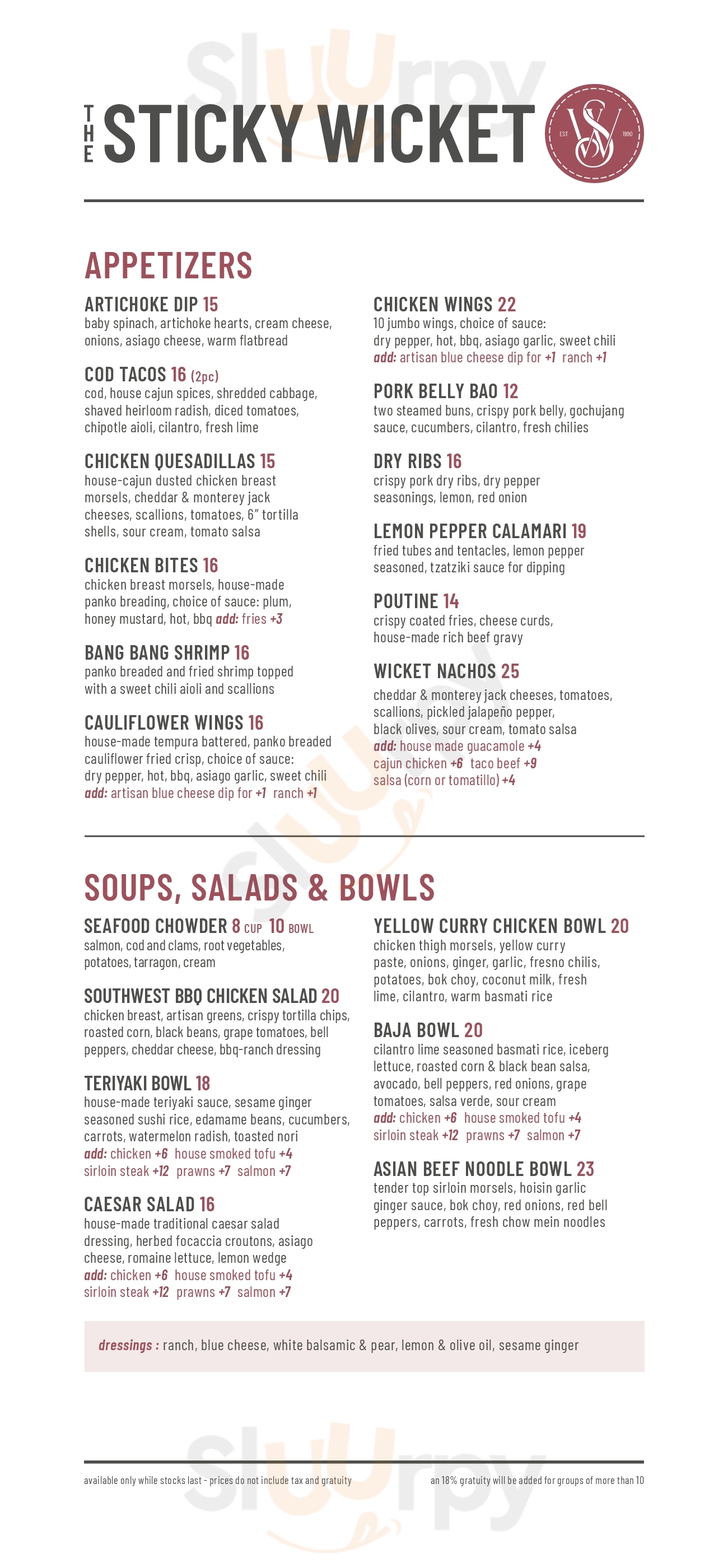Big Bad John's Victoria Menu - 1