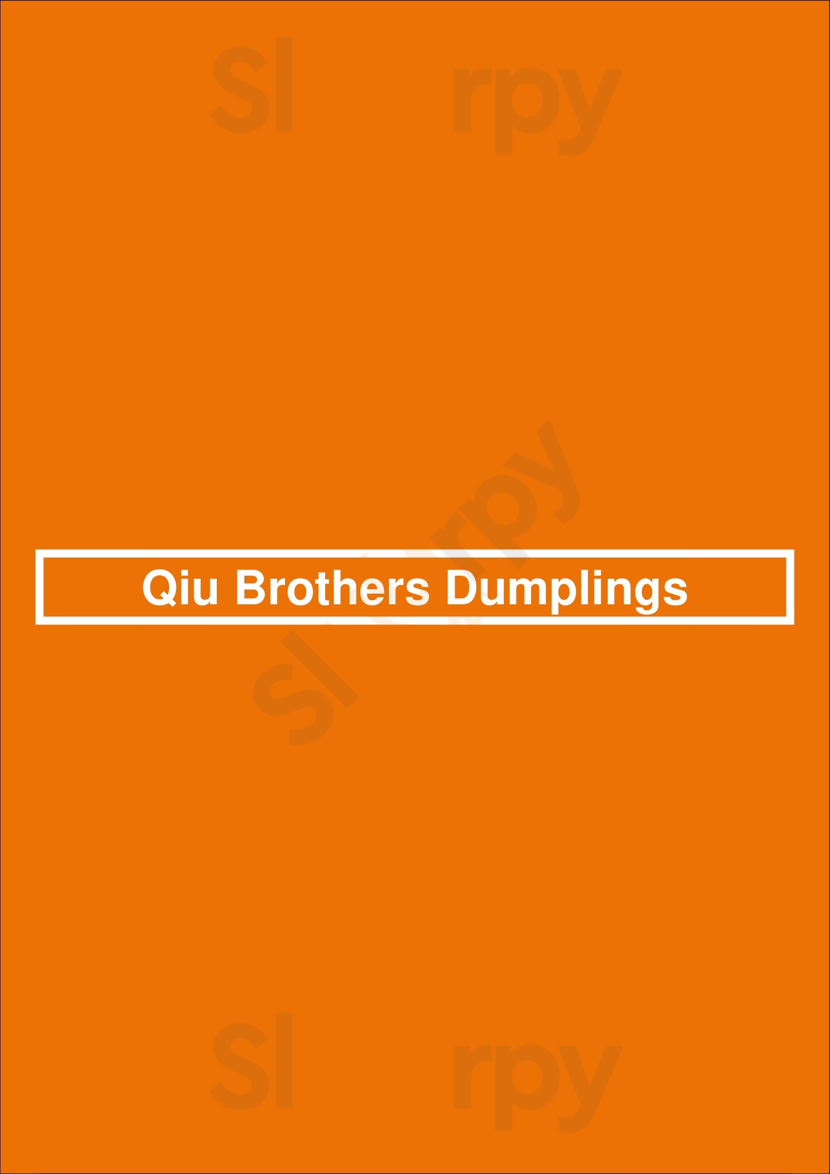 Qiu Brothers Dumplings Halifax Menu - 1