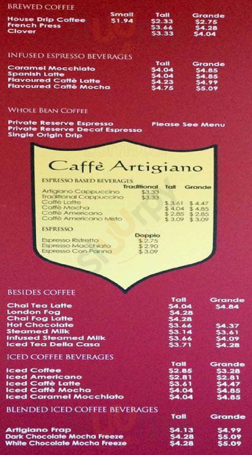 Cafe Arteggiano Victoria Menu - 1