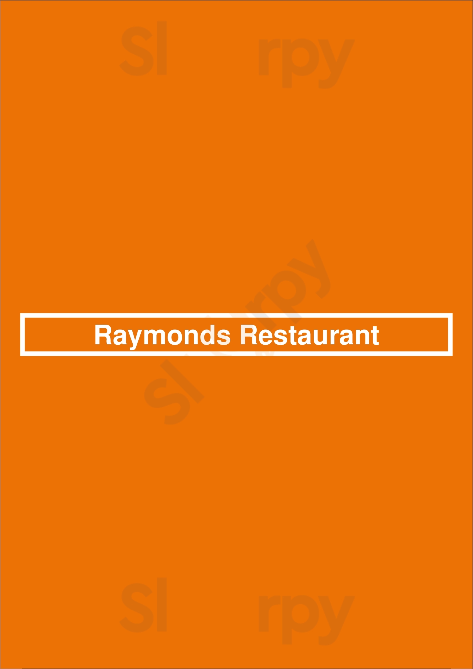 Raymonds Restaurant St. John's Menu - 1