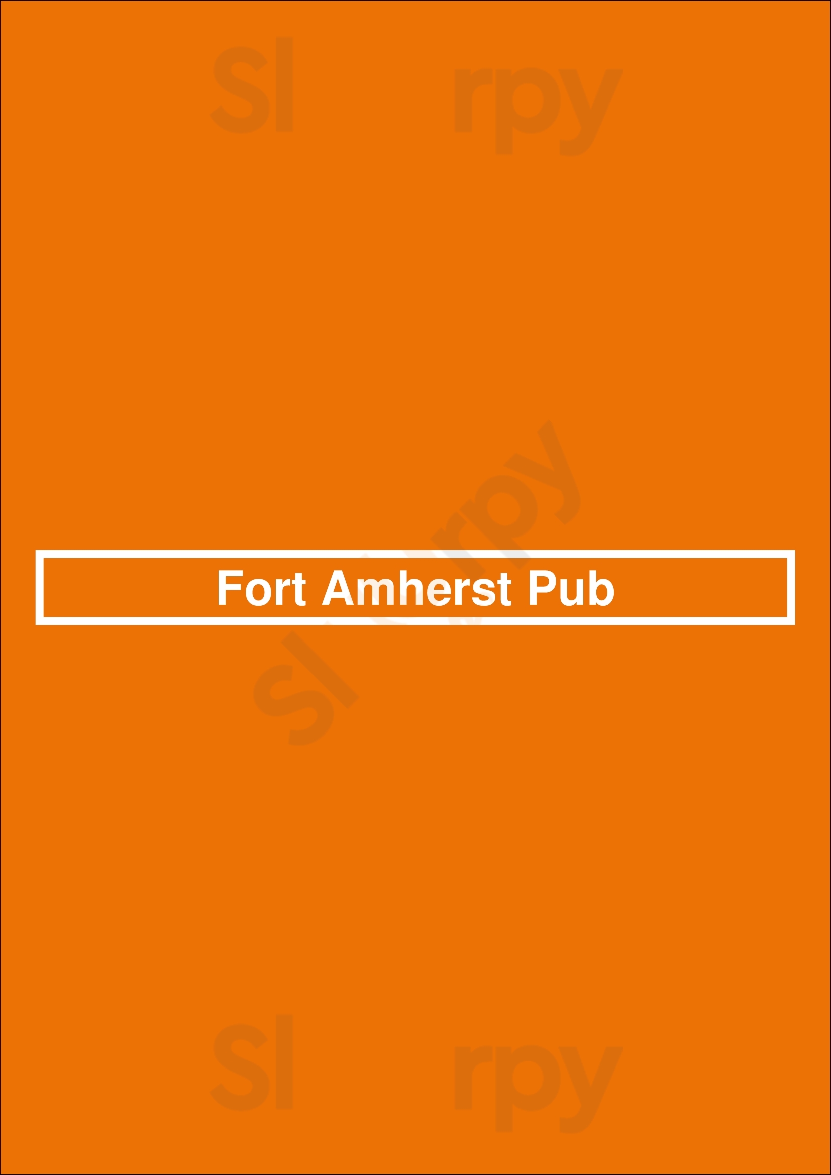 Fort Amherst Pub St. John's Menu - 1