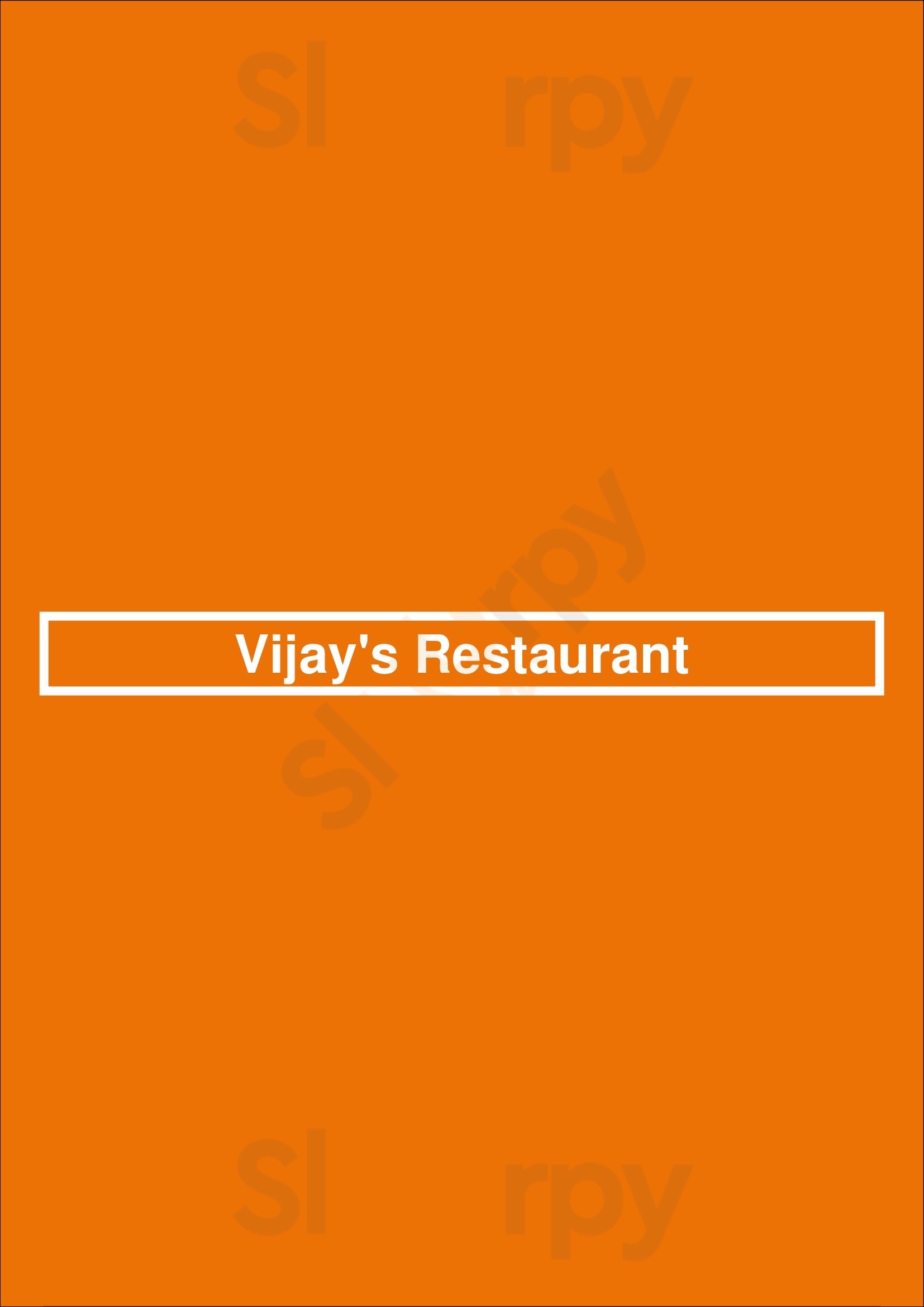 Vijay's Restaurant Kitchener Menu - 1
