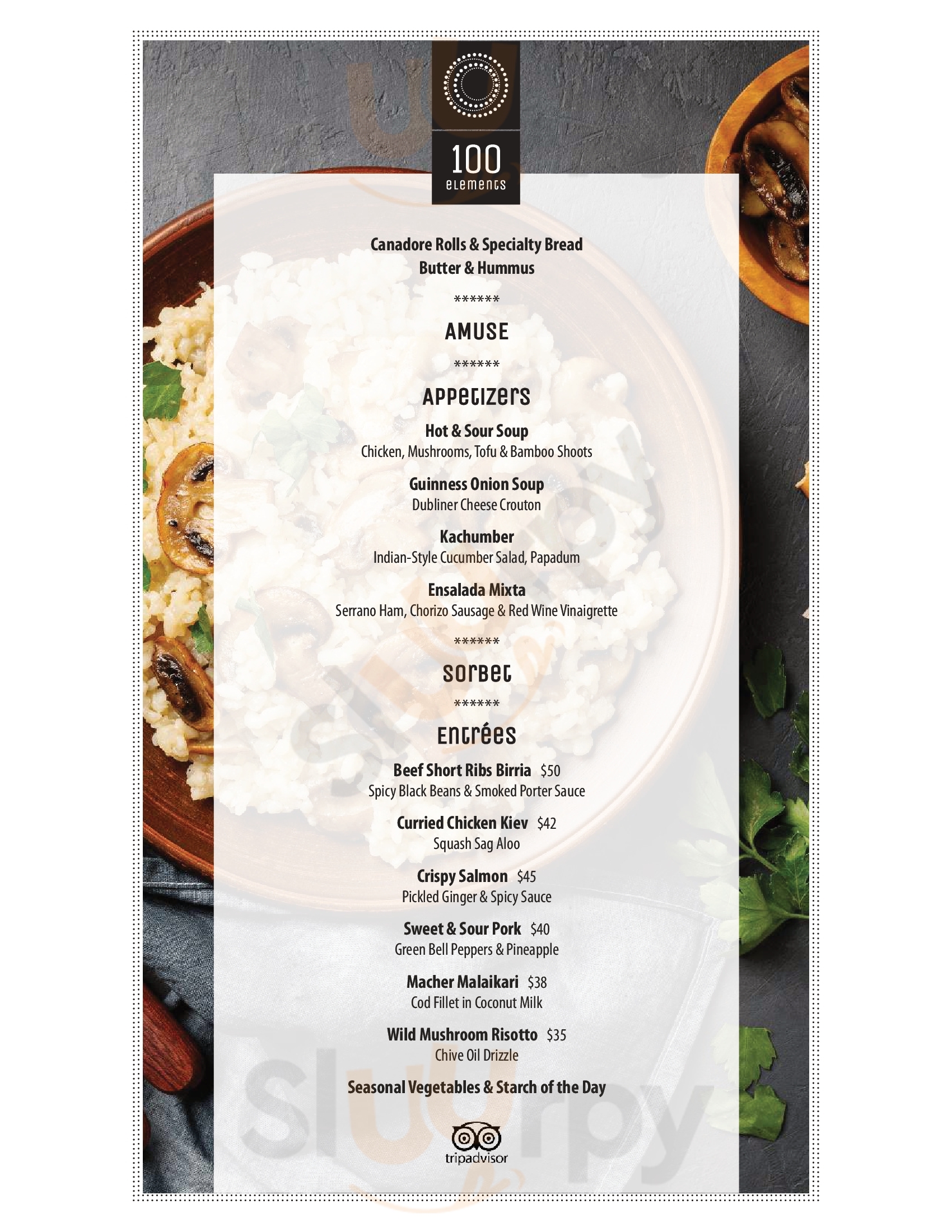 100 Elements North Bay Menu - 1