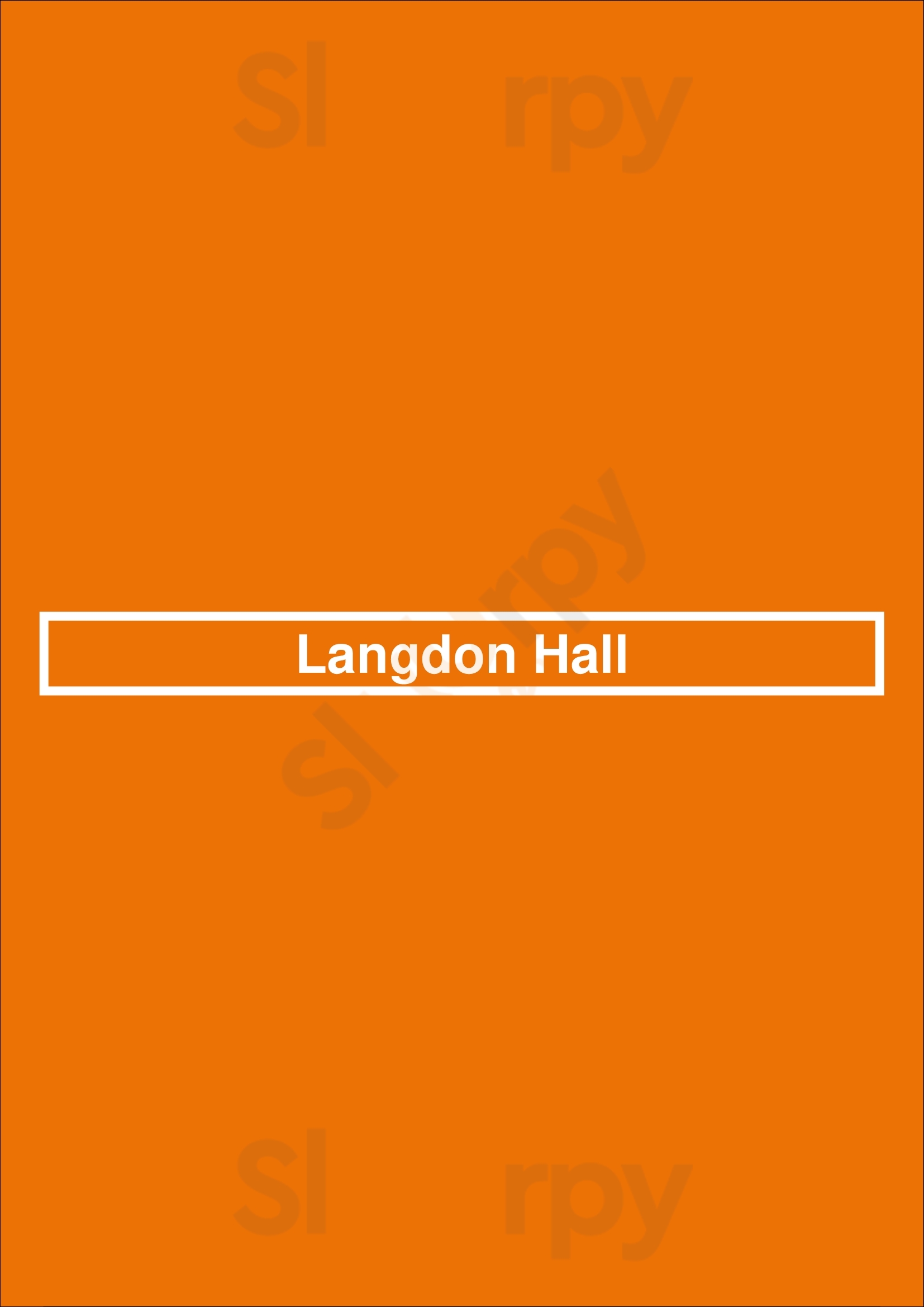Langdon Hall Restaurant Cambridge Menu - 1