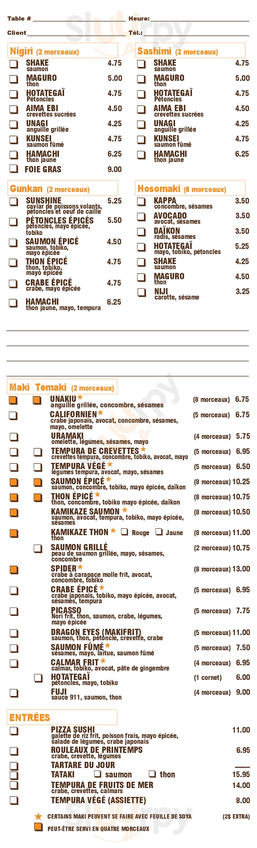 Temaki Sushi Bar Chicoutimi Menu - 1