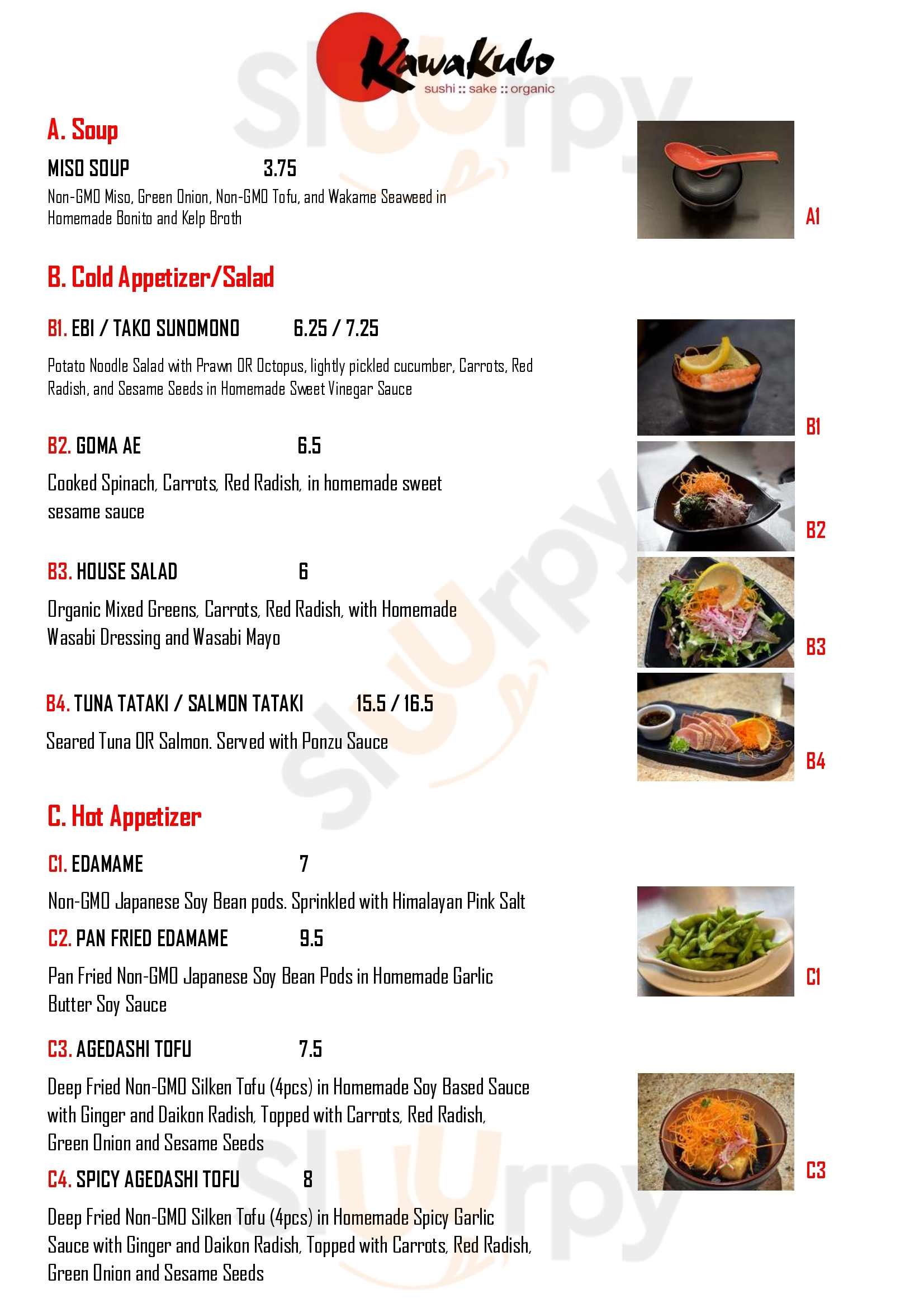 Kawakubo Japanese Restaurant Revelstoke Menu - 1