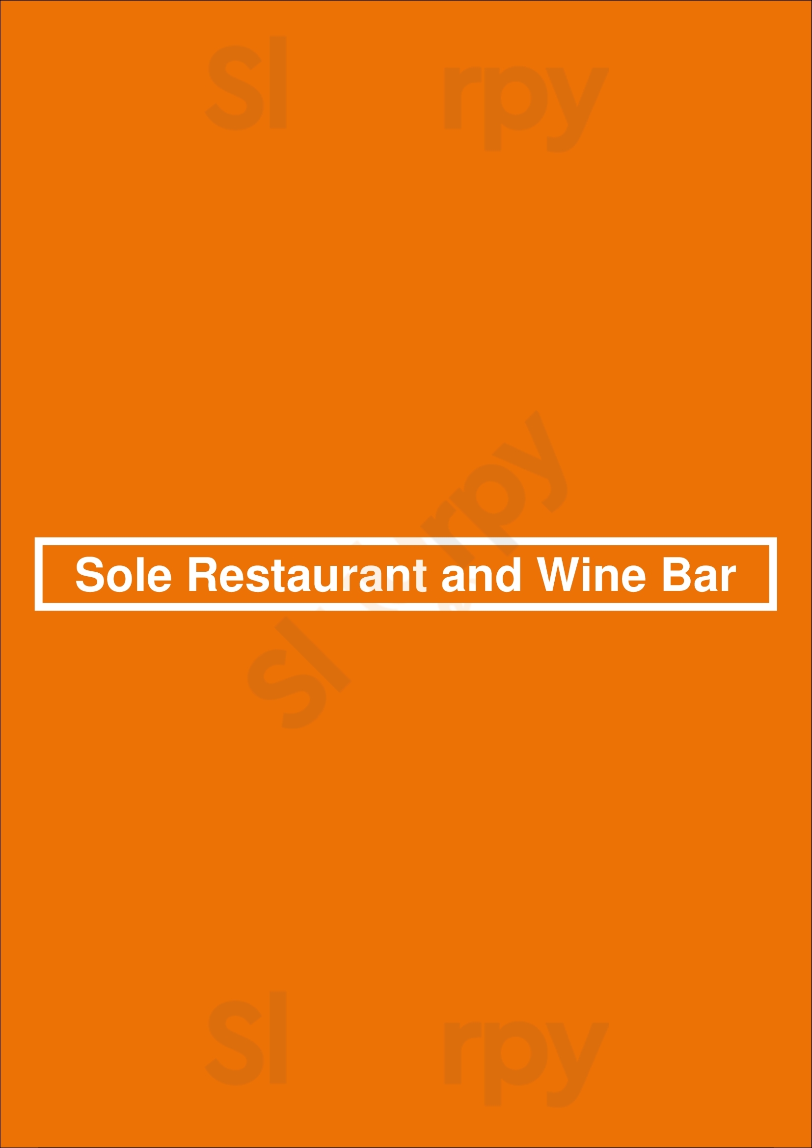 Sole' Restaurant And Wine Bar Waterloo Menu - 1