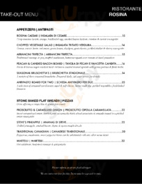 Rosina menu