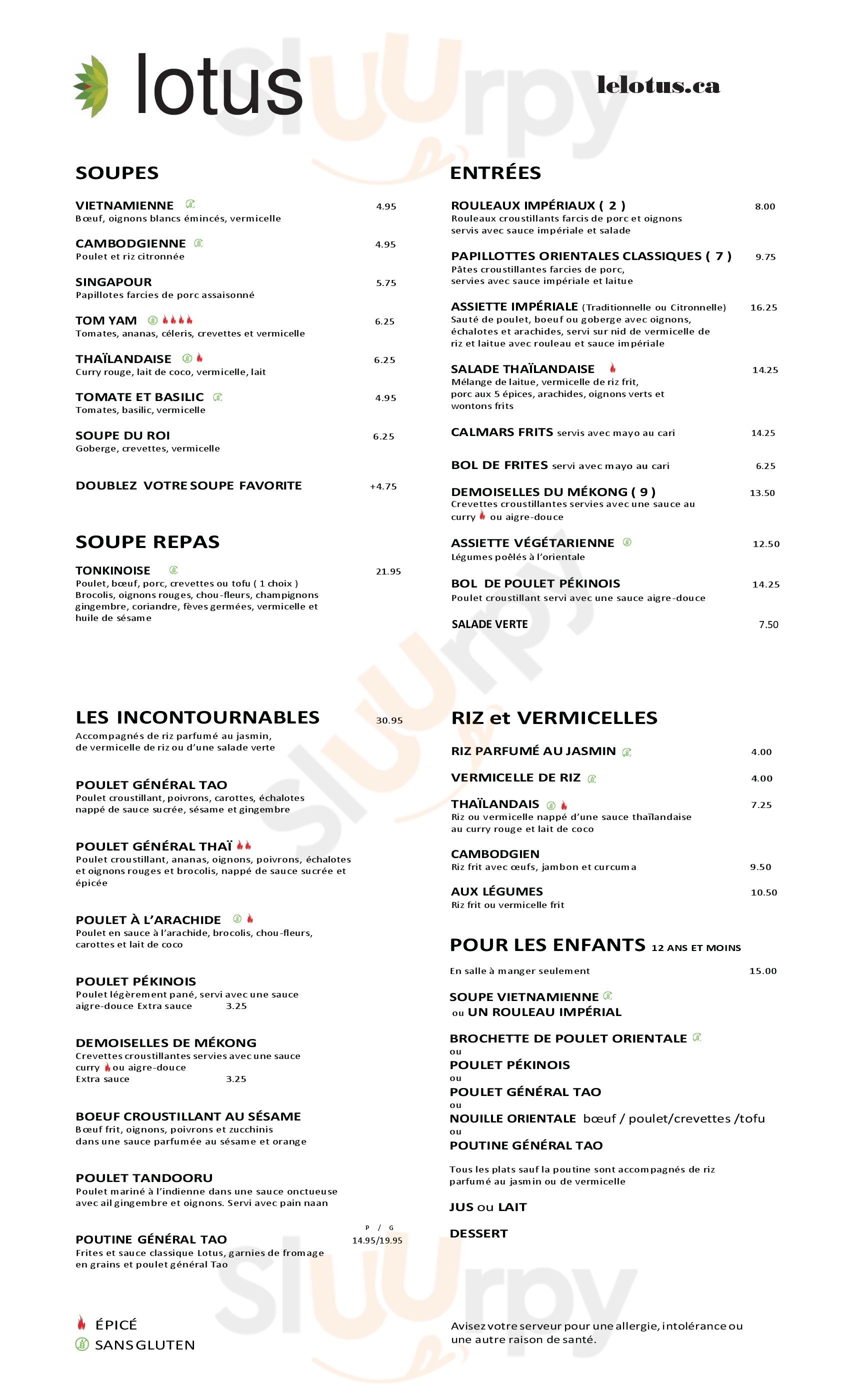 Le Lotus Rimouski Menu - 1