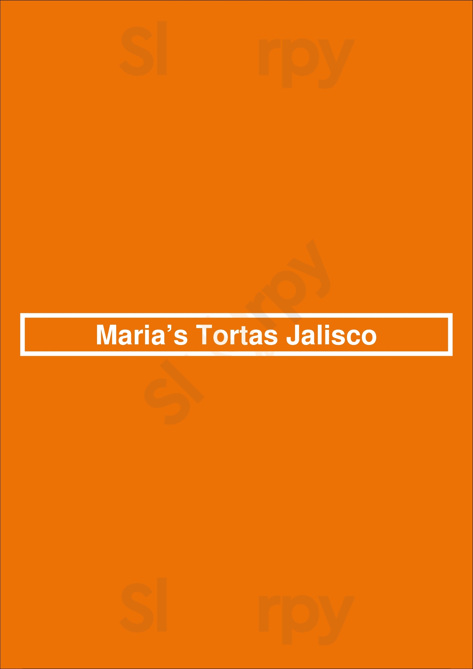 Maria’s Tortas Jalisco Stoney Creek Menu - 1