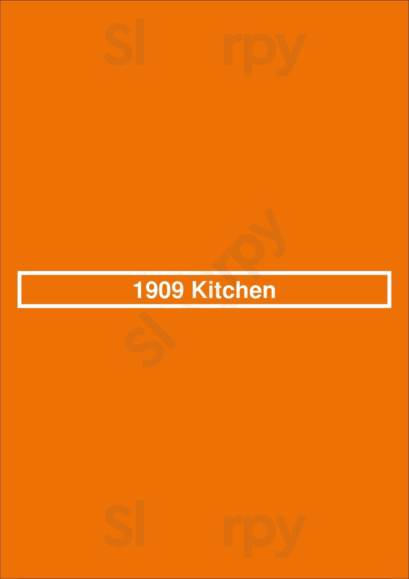 1909 Kitchen Vancouver Island Menu - 1