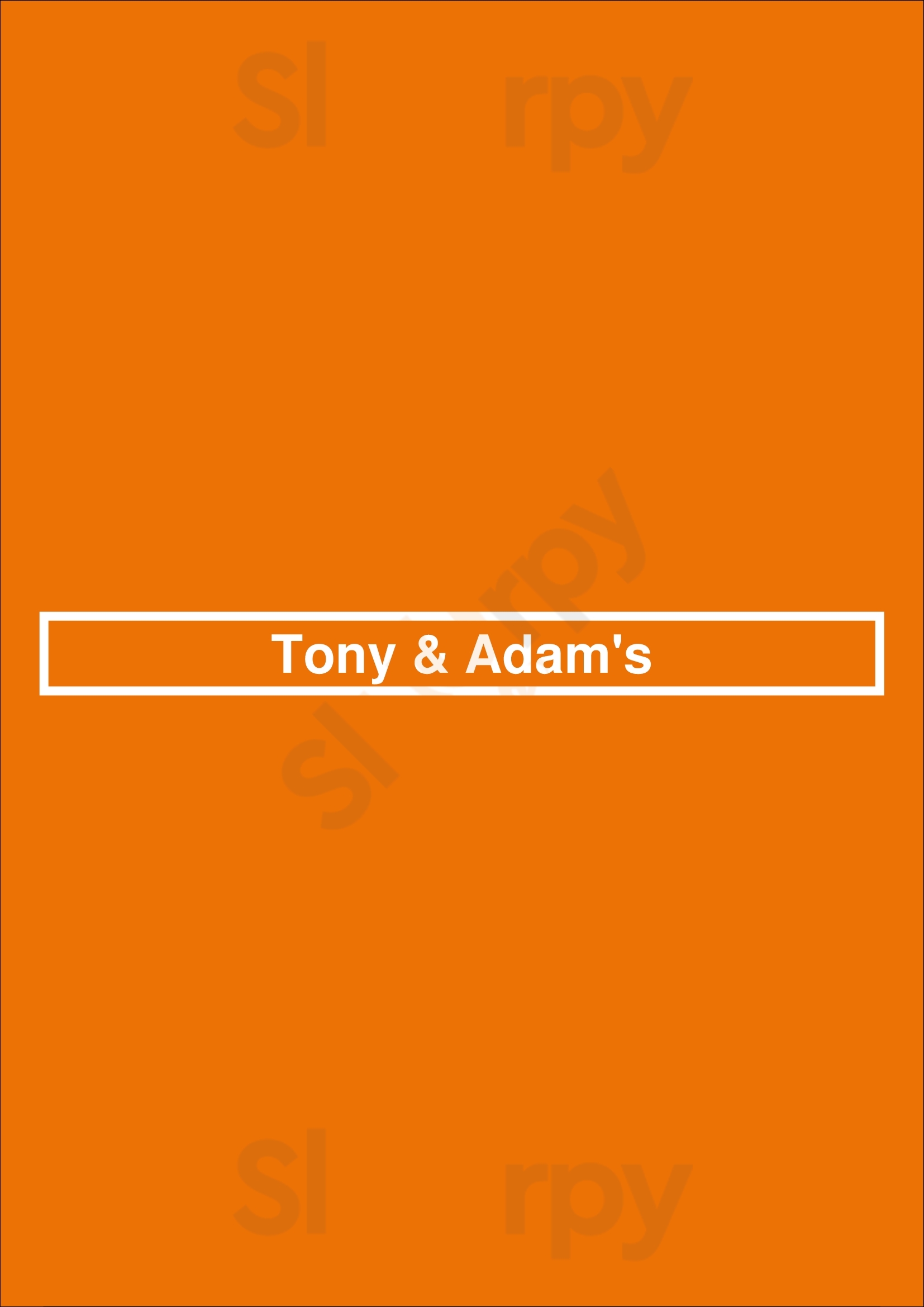 Tony & Adam's Thunder Bay Menu - 1