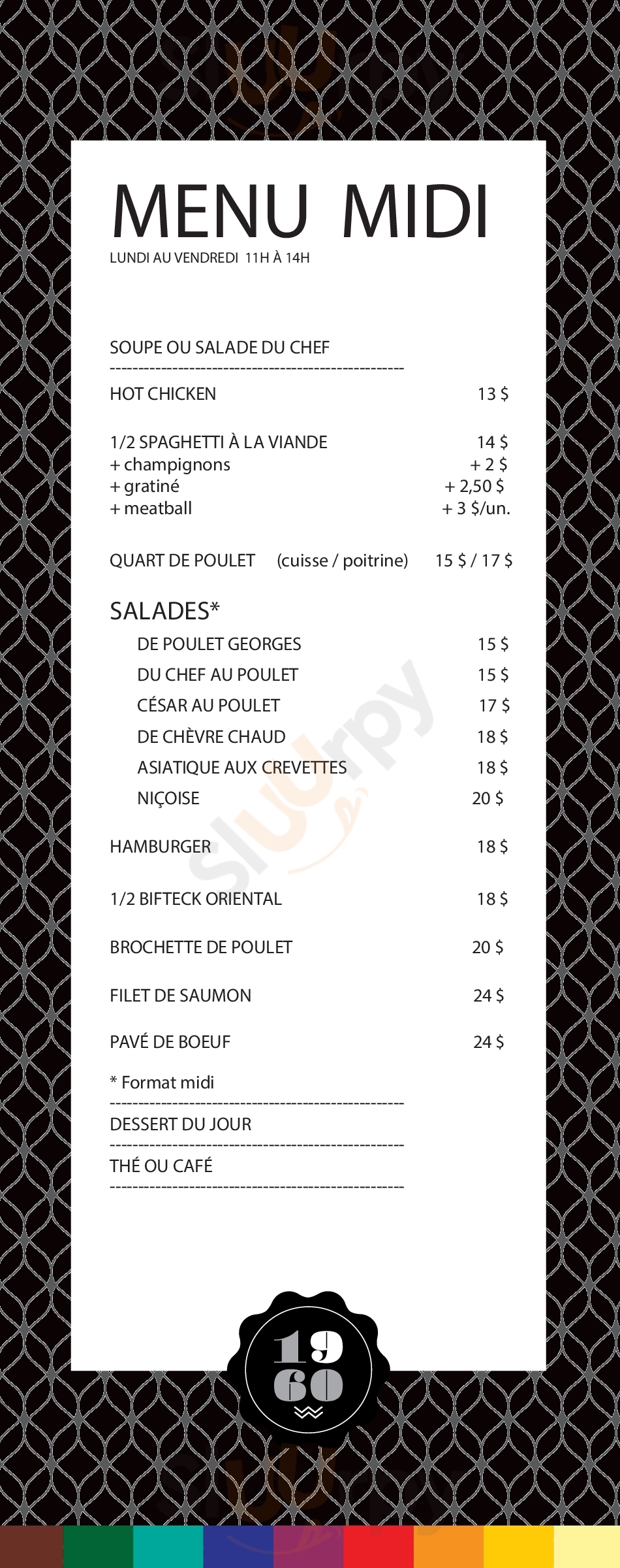 Restaurant Chez Georges Chicoutimi Menu - 1