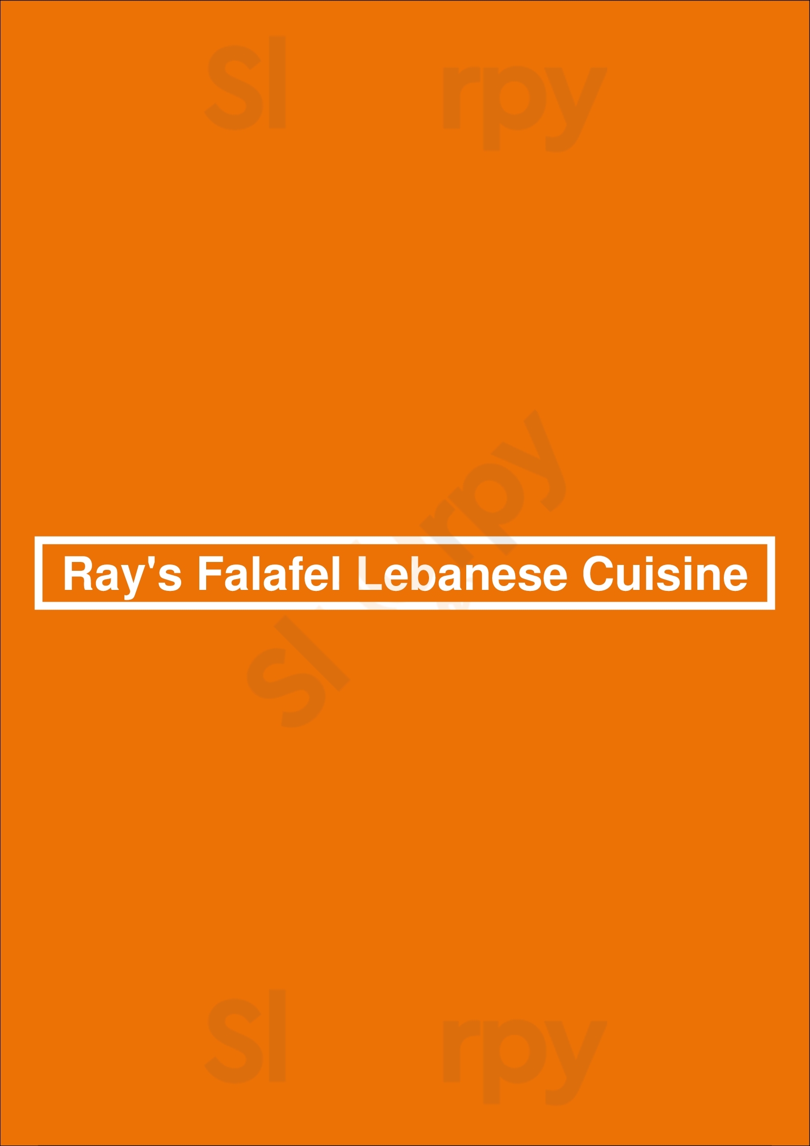 Ray's Falafel Lebanese Cuisine Dartmouth Menu - 1