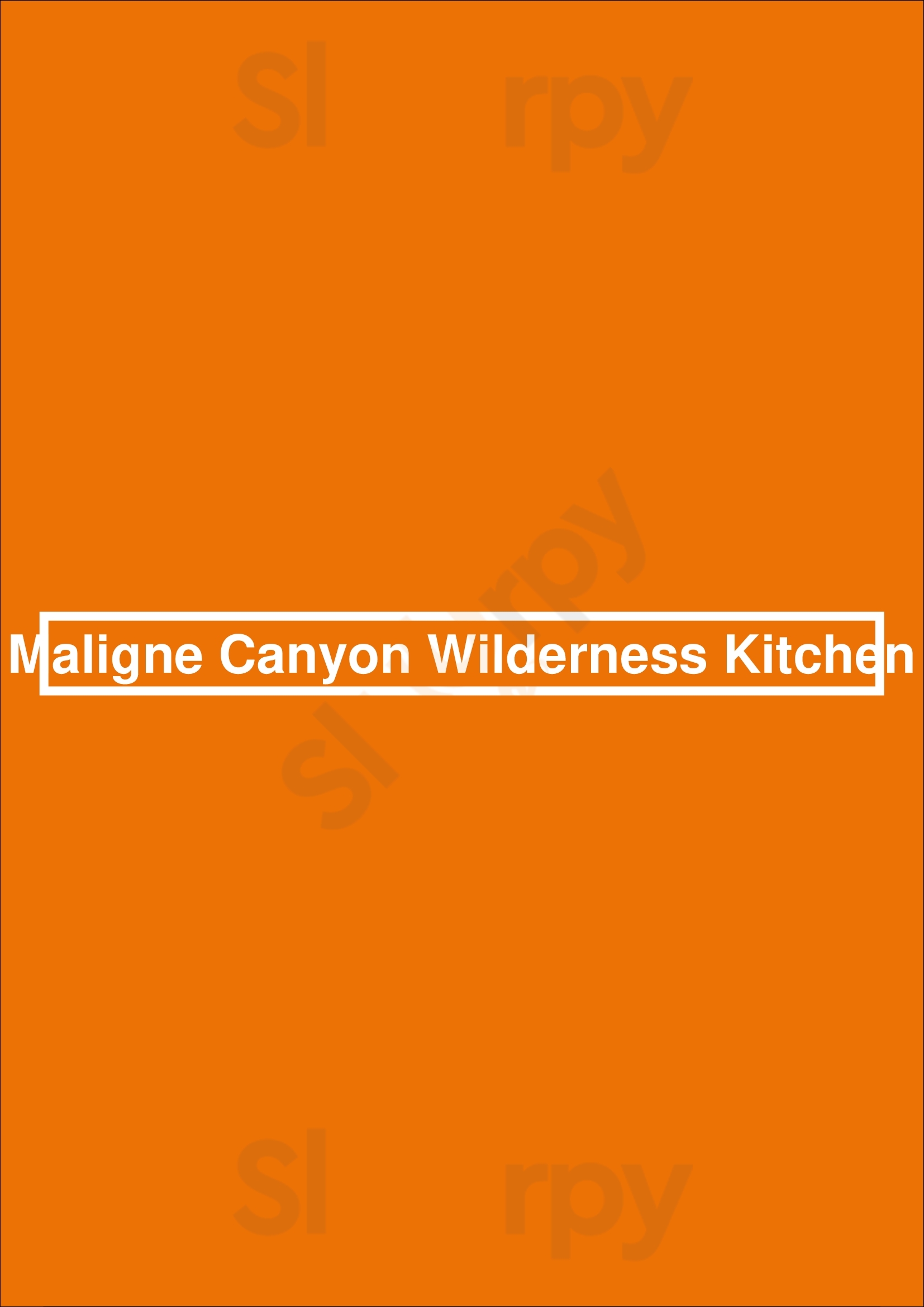 Maligne Canyon Wilderness Kitchen Jasper Menu - 1