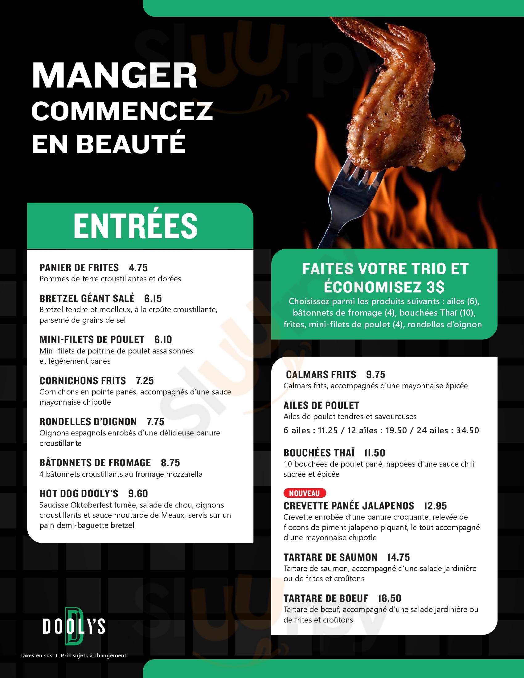 Dooly's Rimouski Menu - 1