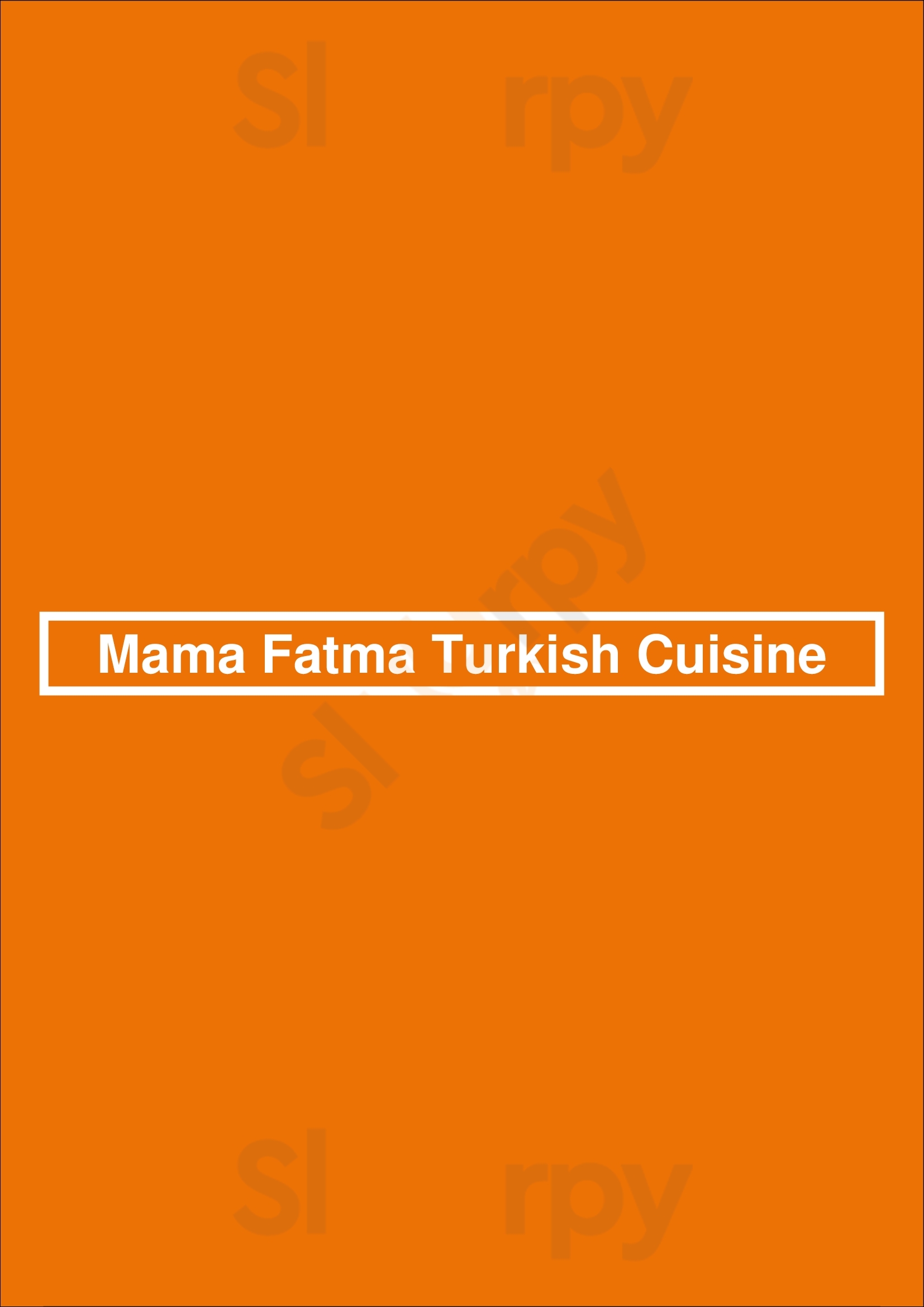 Mama Fatma Turkish Cuisine Woodbridge Menu - 1