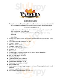 Tanners Pub And Grill menu