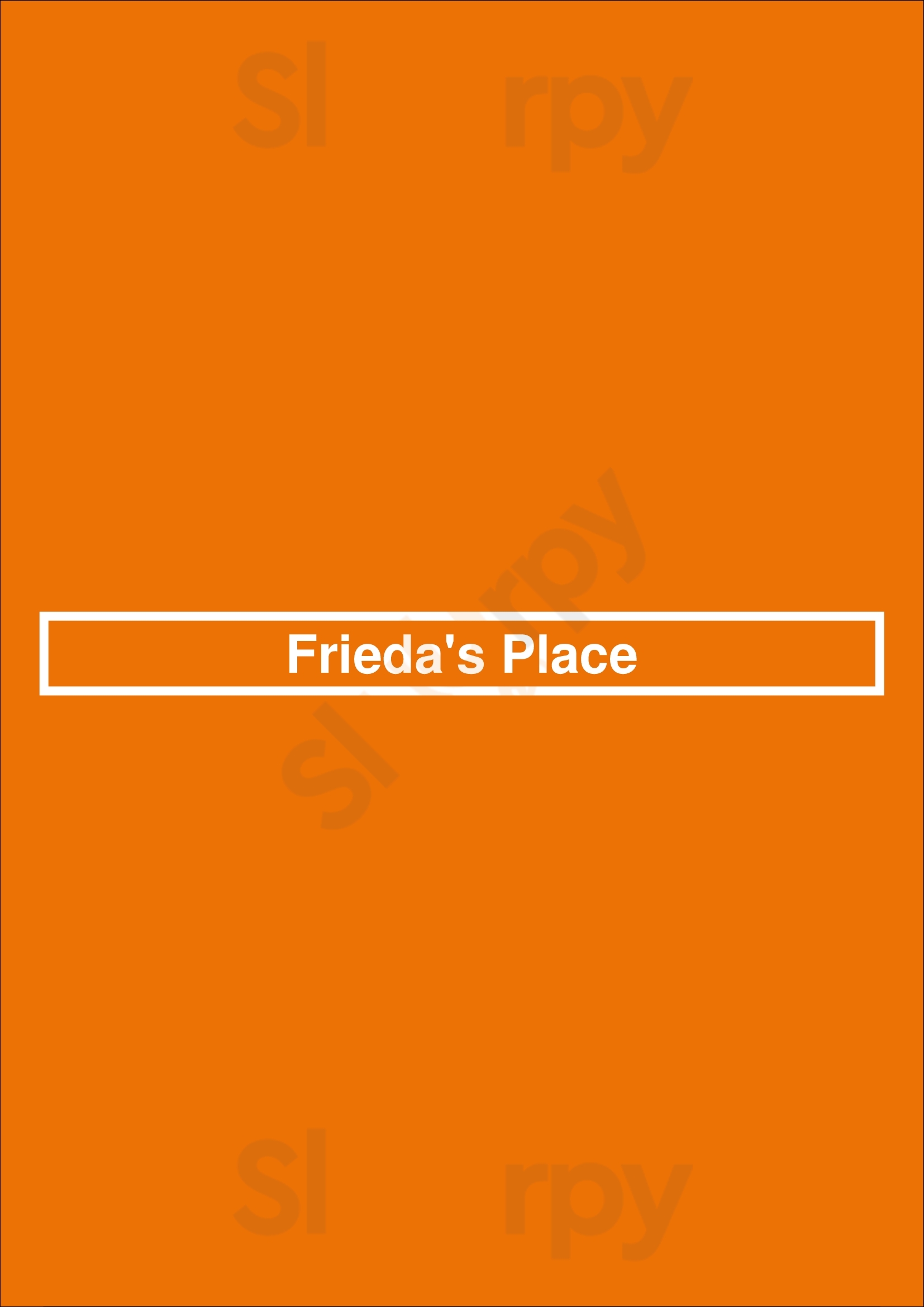 Frieda's Place Cambridge Menu - 1