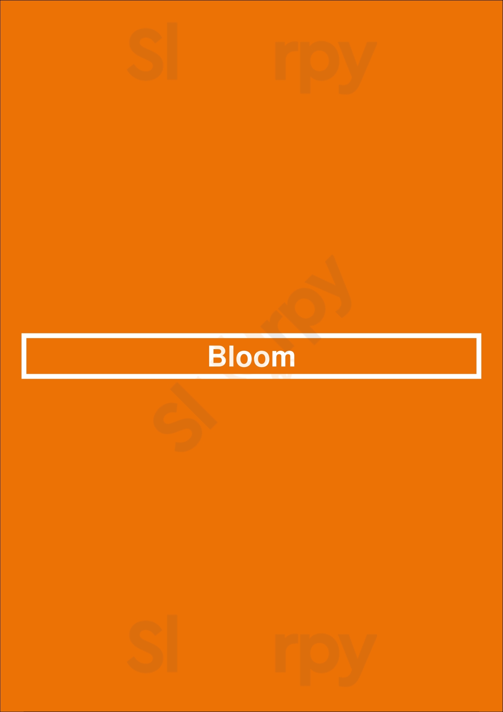 Bloom Waterloo Menu - 1