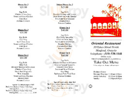 Oriental Restaurant Ltd menu