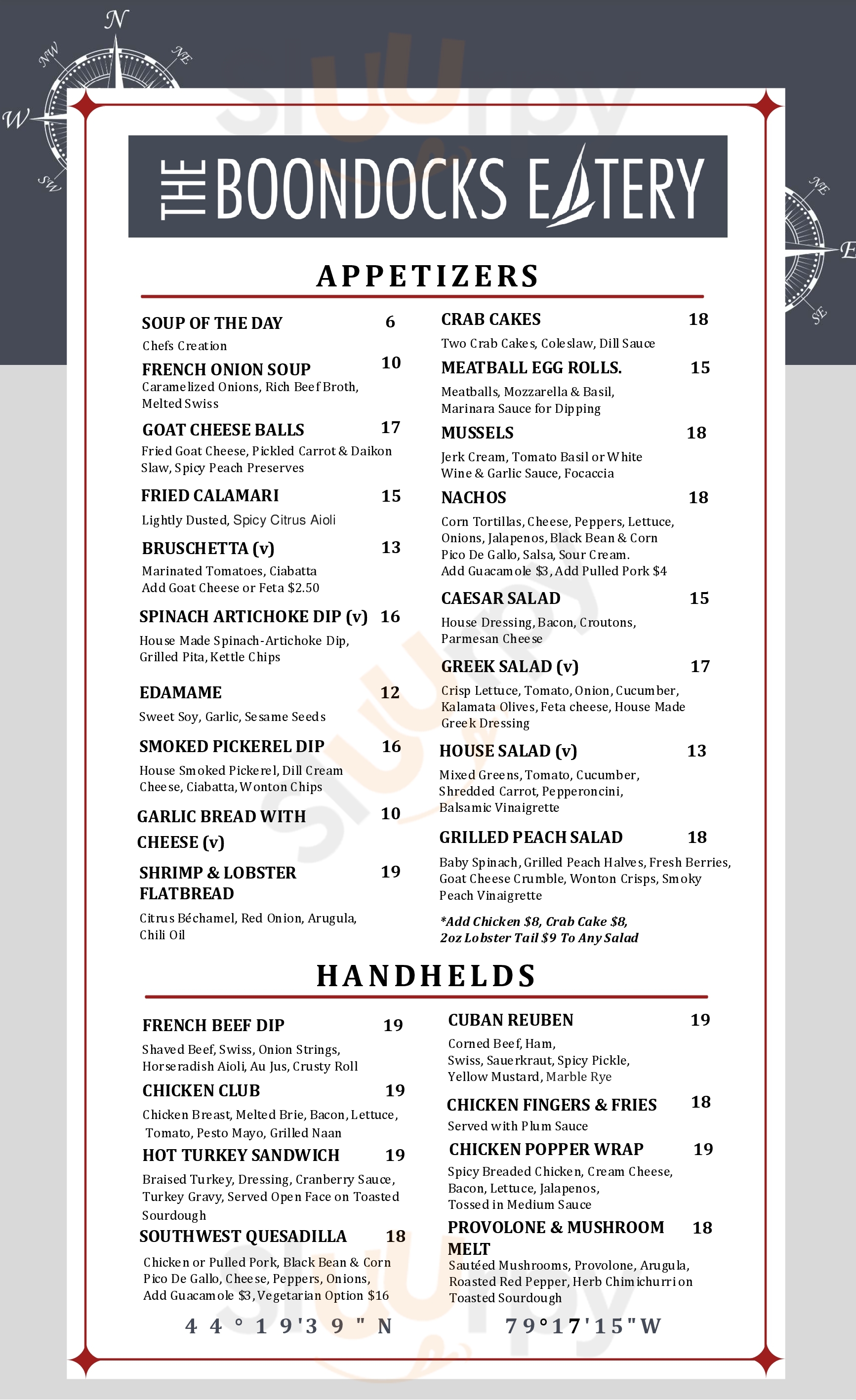 Boondocks Eatery Sutton Menu - 1