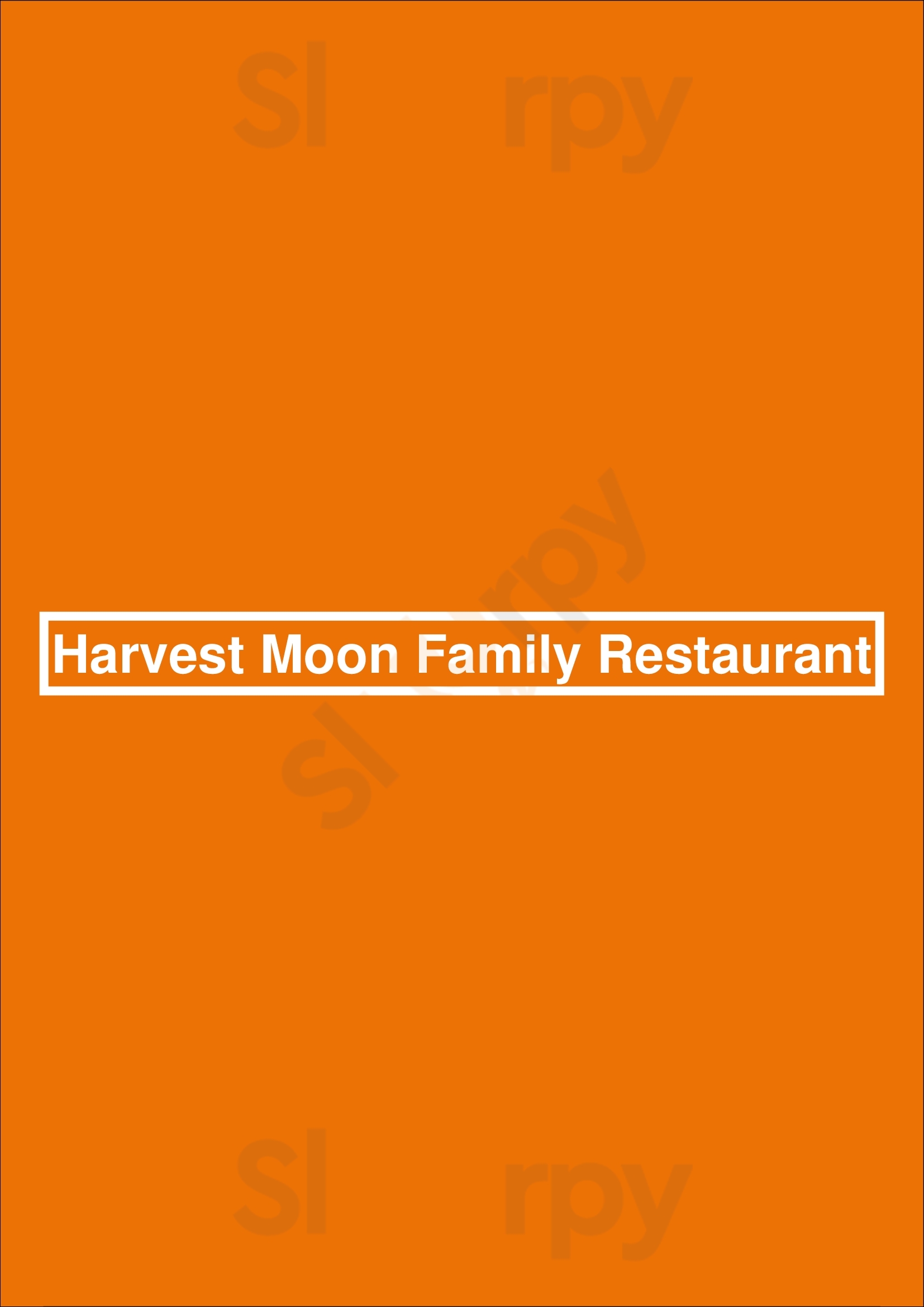 Harvest Moon Family Restaurant St. Jacobs Menu - 1
