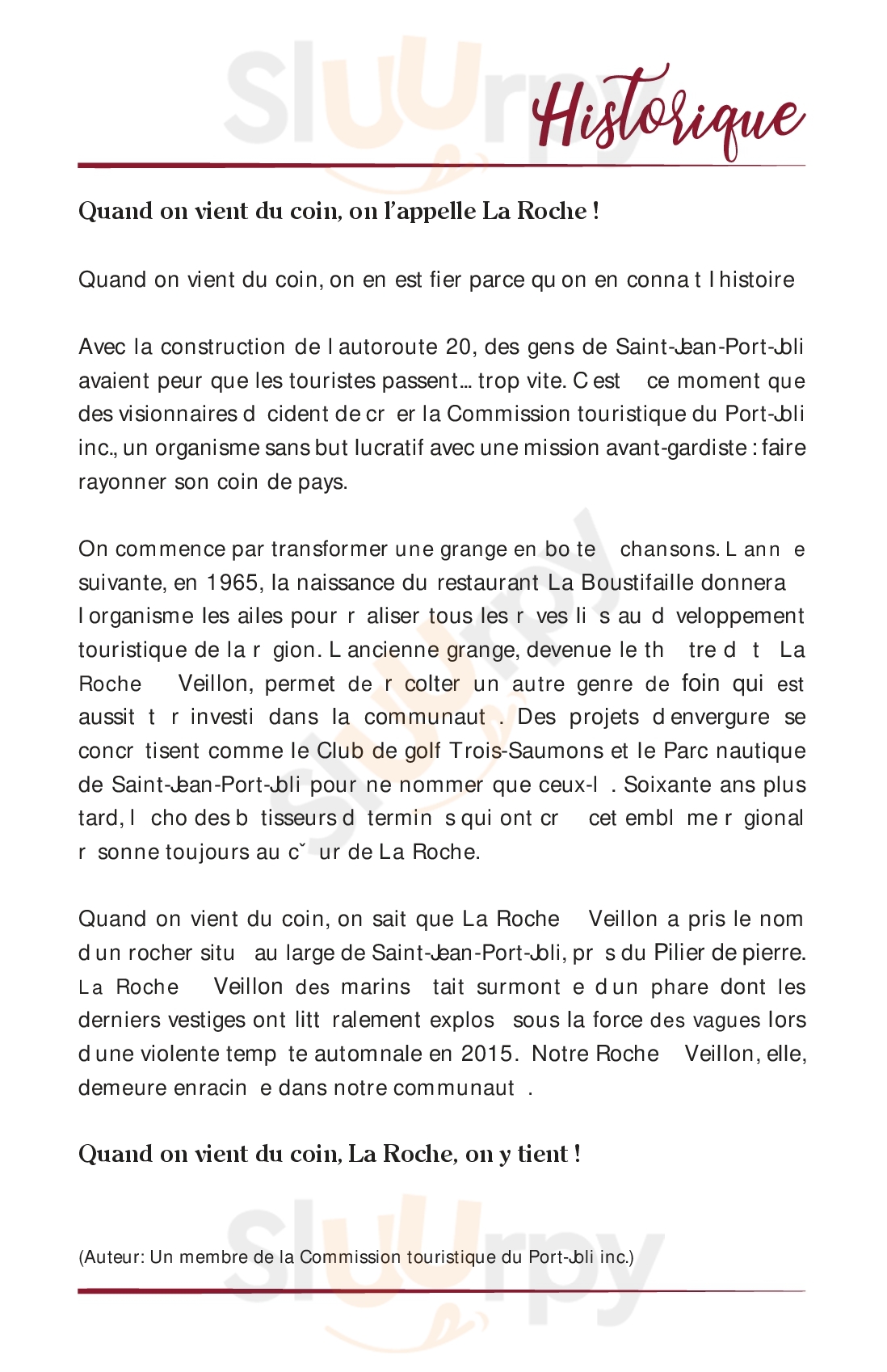 La Boustifaille Saint Jean Port Joli Menu - 1