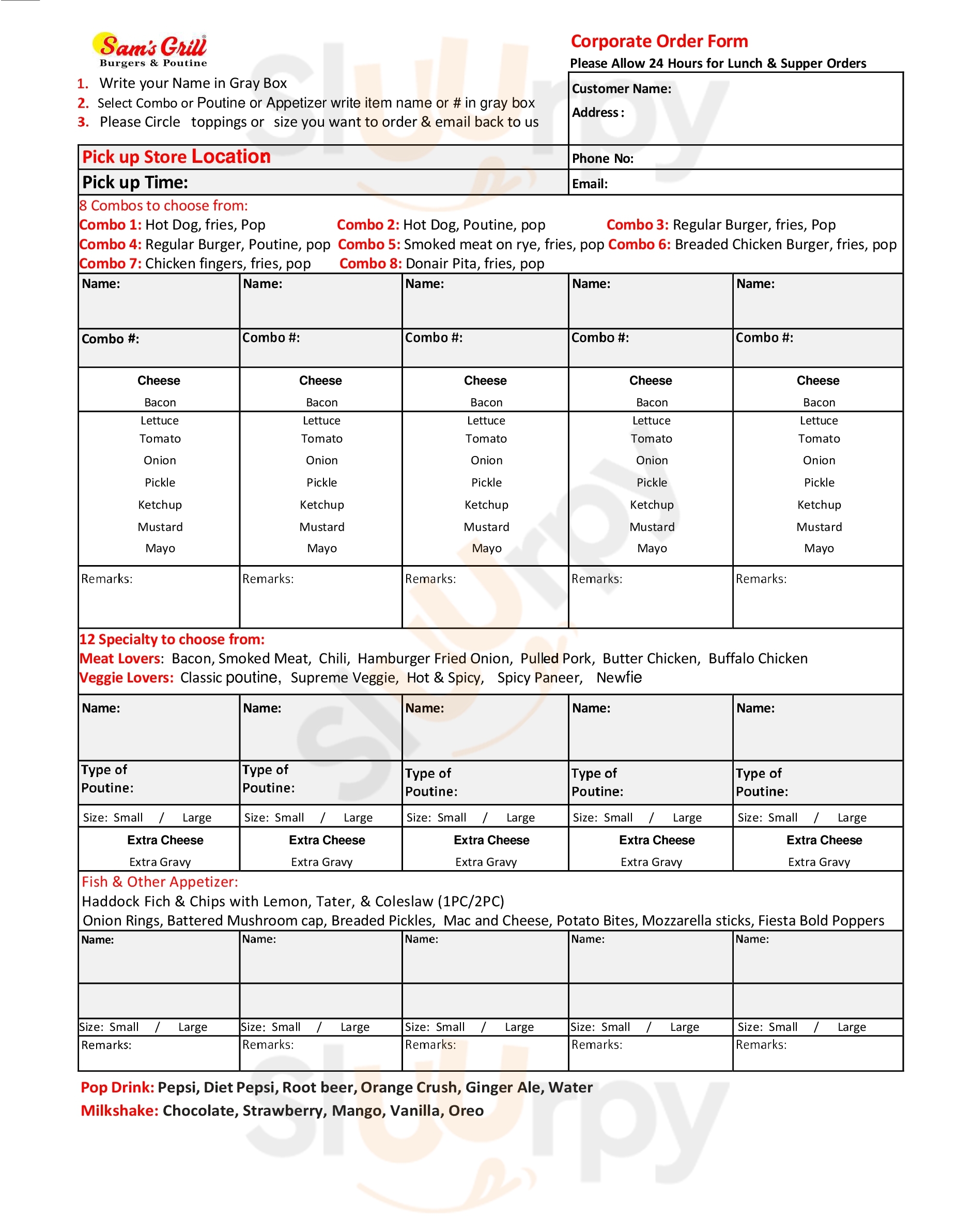 Main Menu - Cambridge Cafe