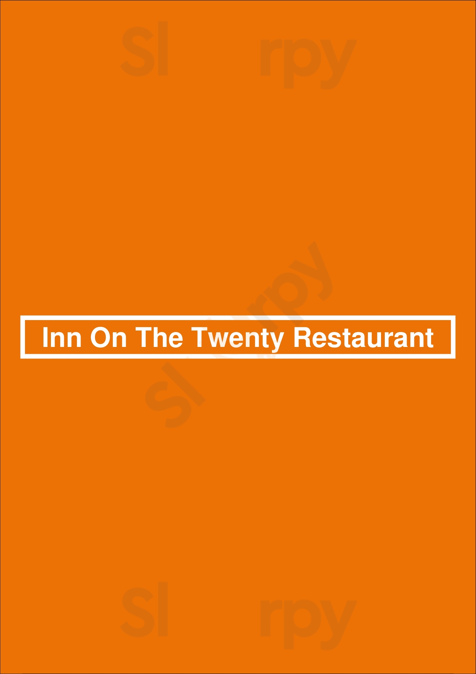 Inn On The Twenty Restaurant Jordan Menu - 1