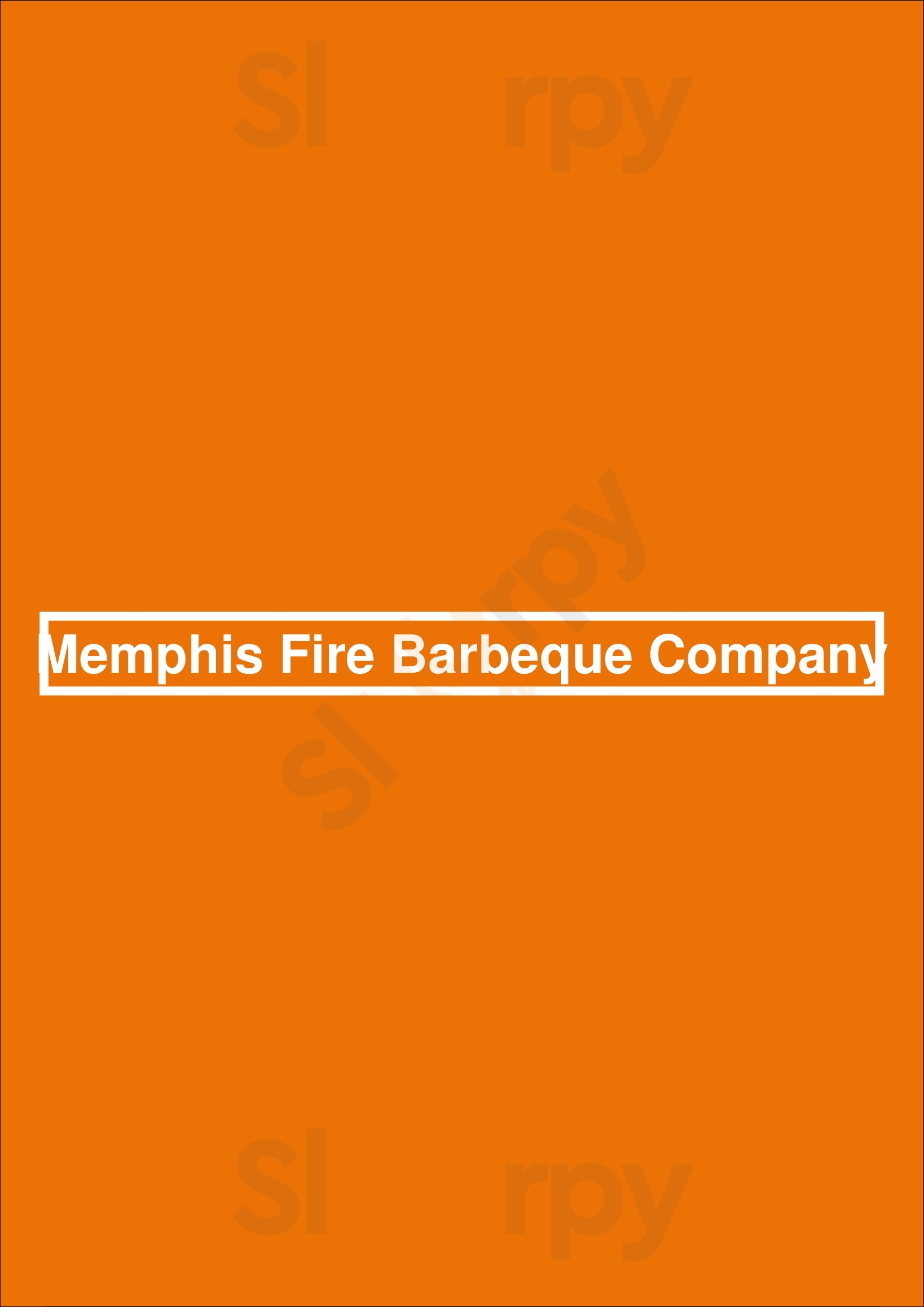 Memphis Fire Barbeque Company Stoney Creek Menu - 1