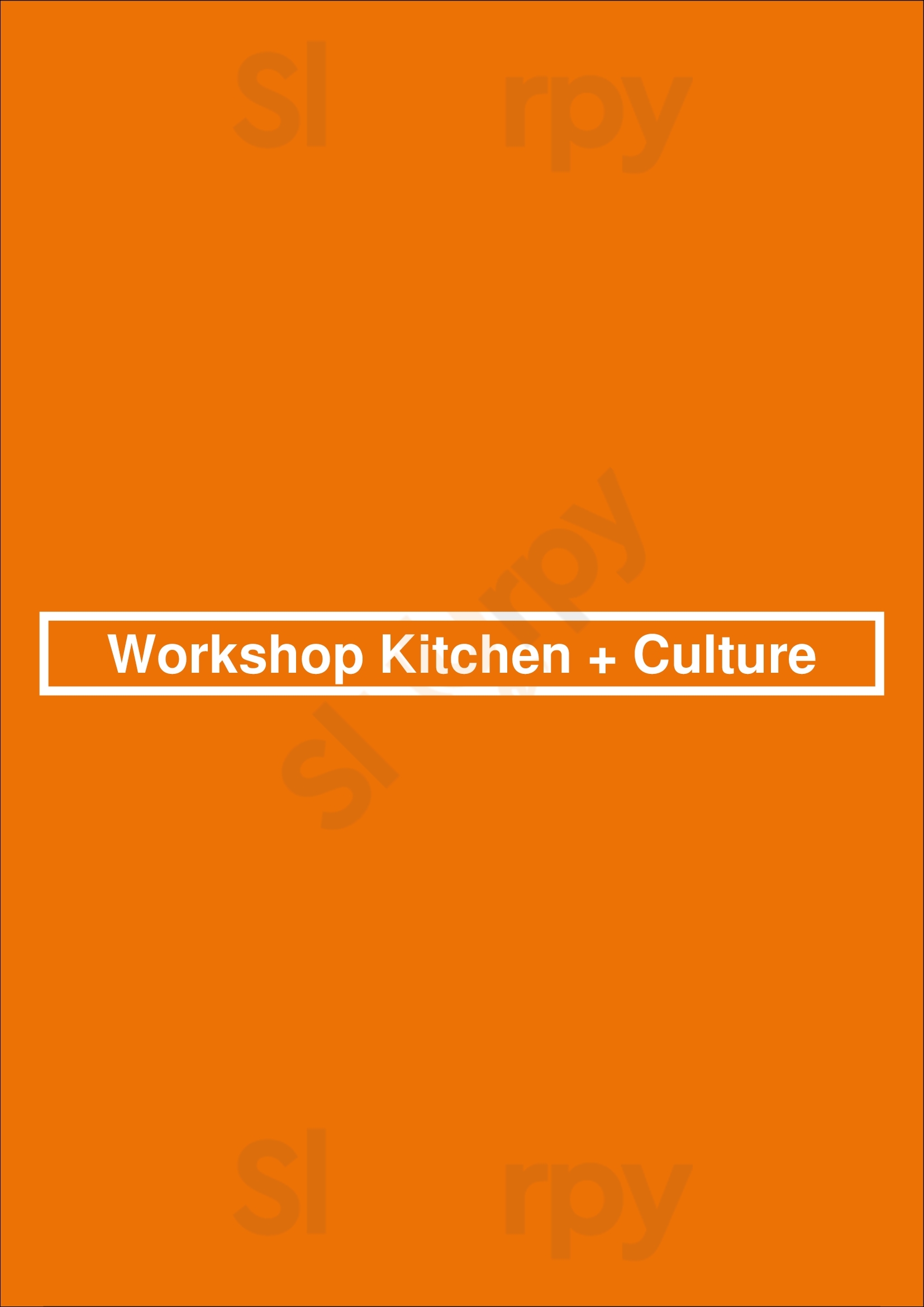 Workshop Kitchen + Culture Calgary Menu - 1