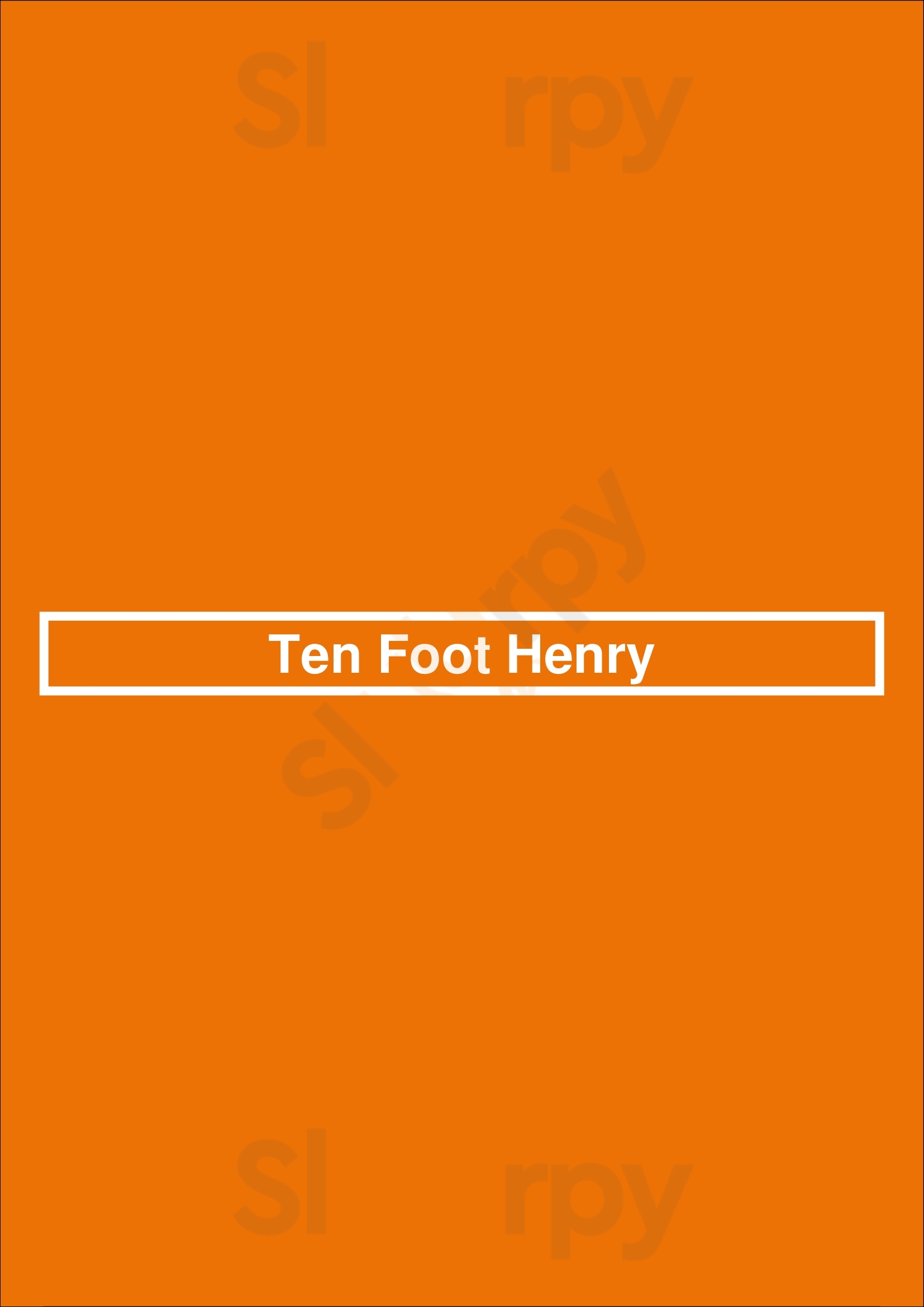Ten Foot Henry Calgary Menu - 1