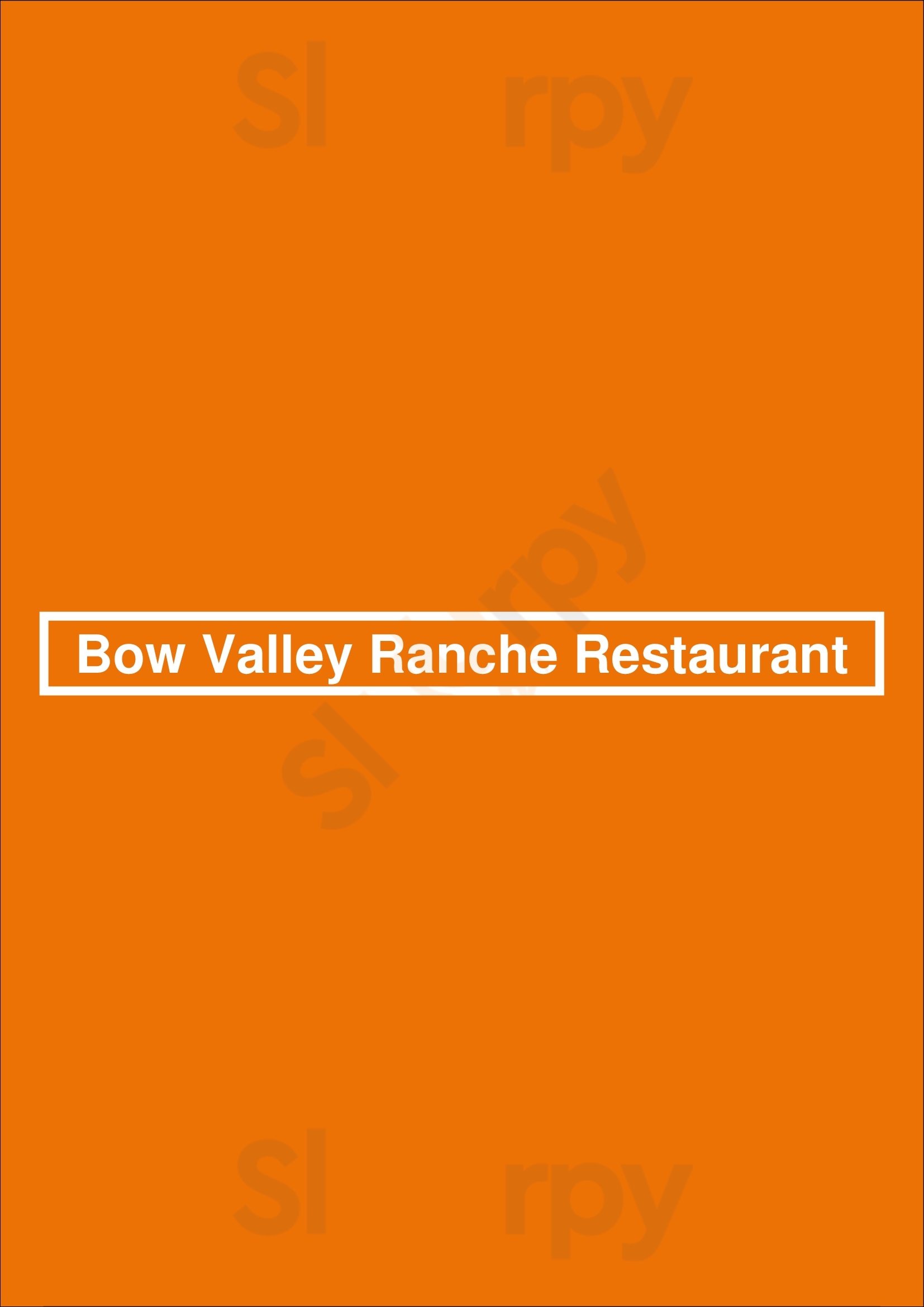 Bow Valley Ranche Restaurant Calgary Menu - 1