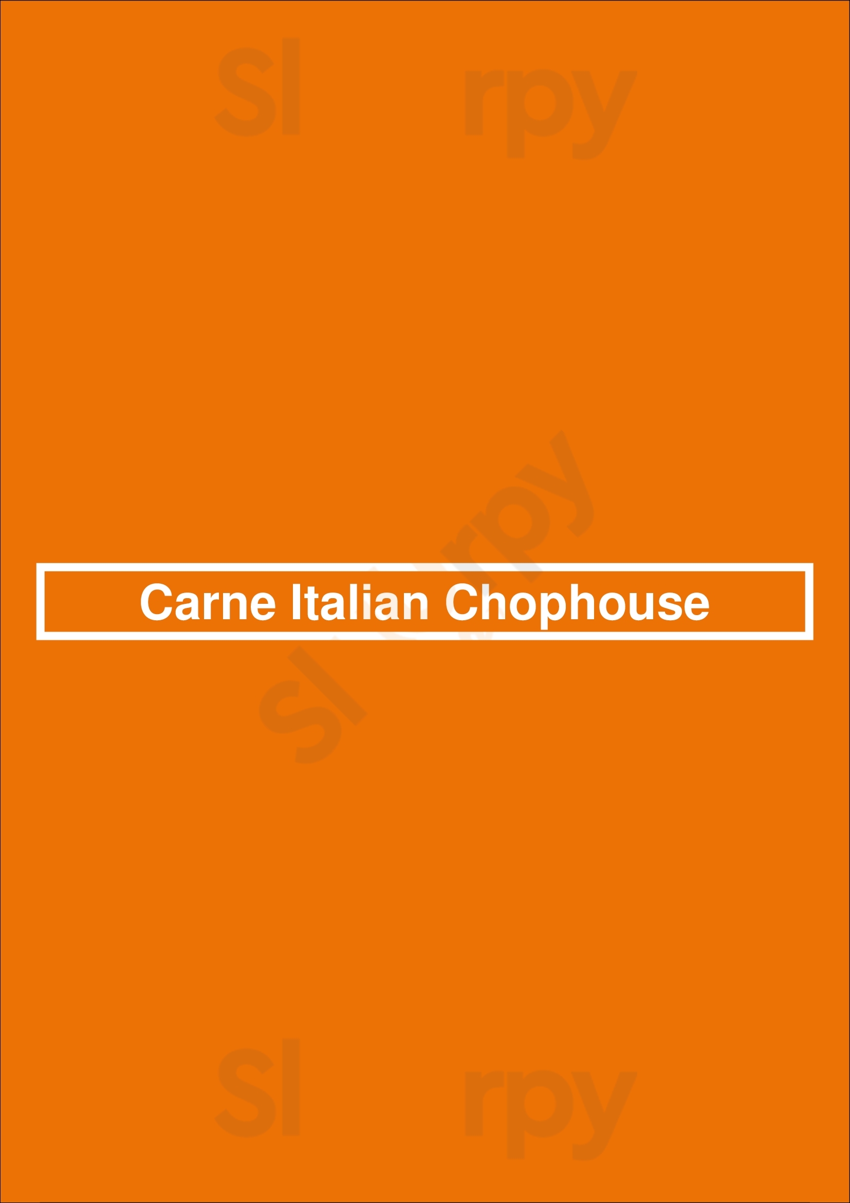 Carne Italian Chophouse Winnipeg Menu - 1