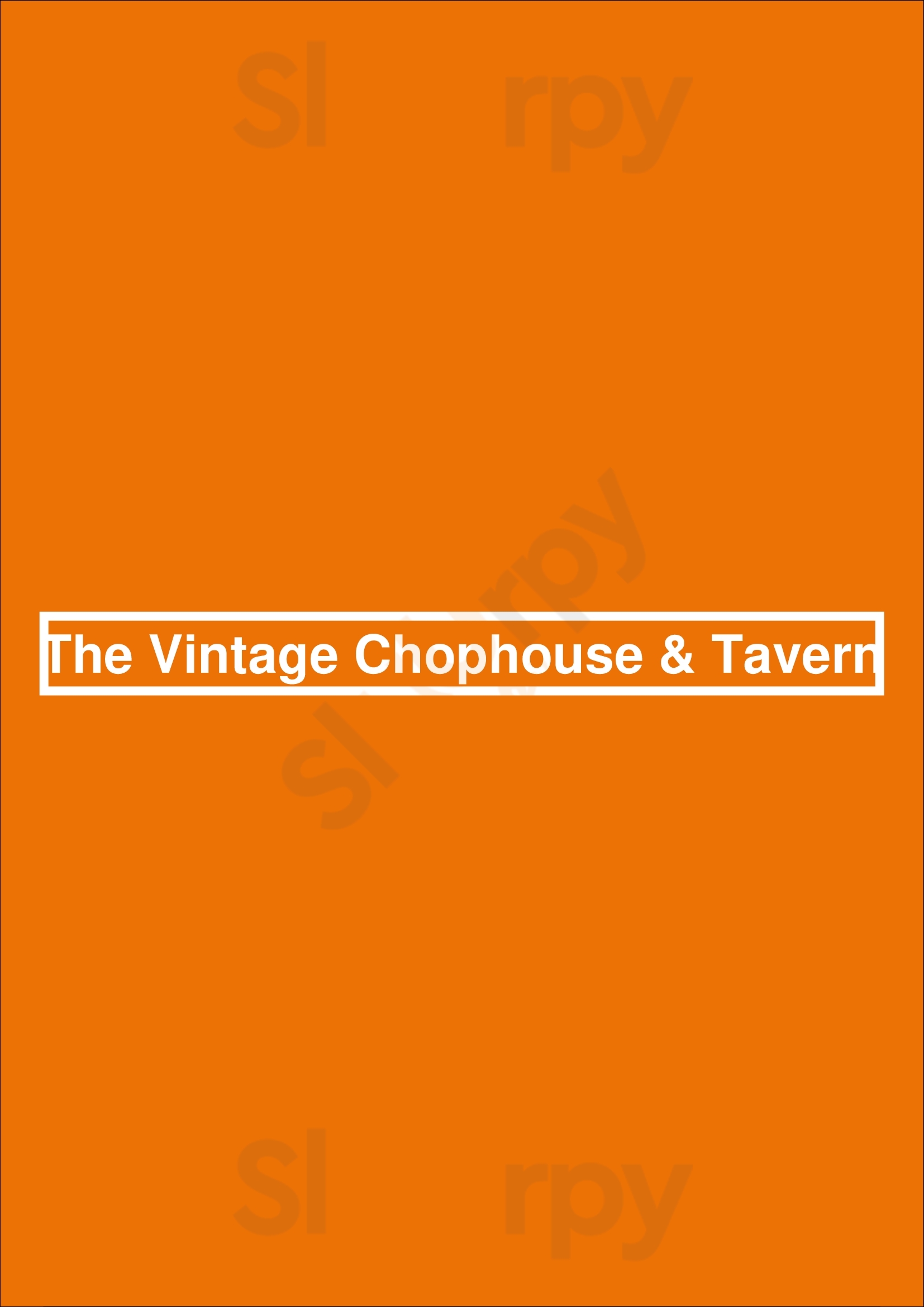 Vintage Chophouse & Tavern Calgary Menu - 1