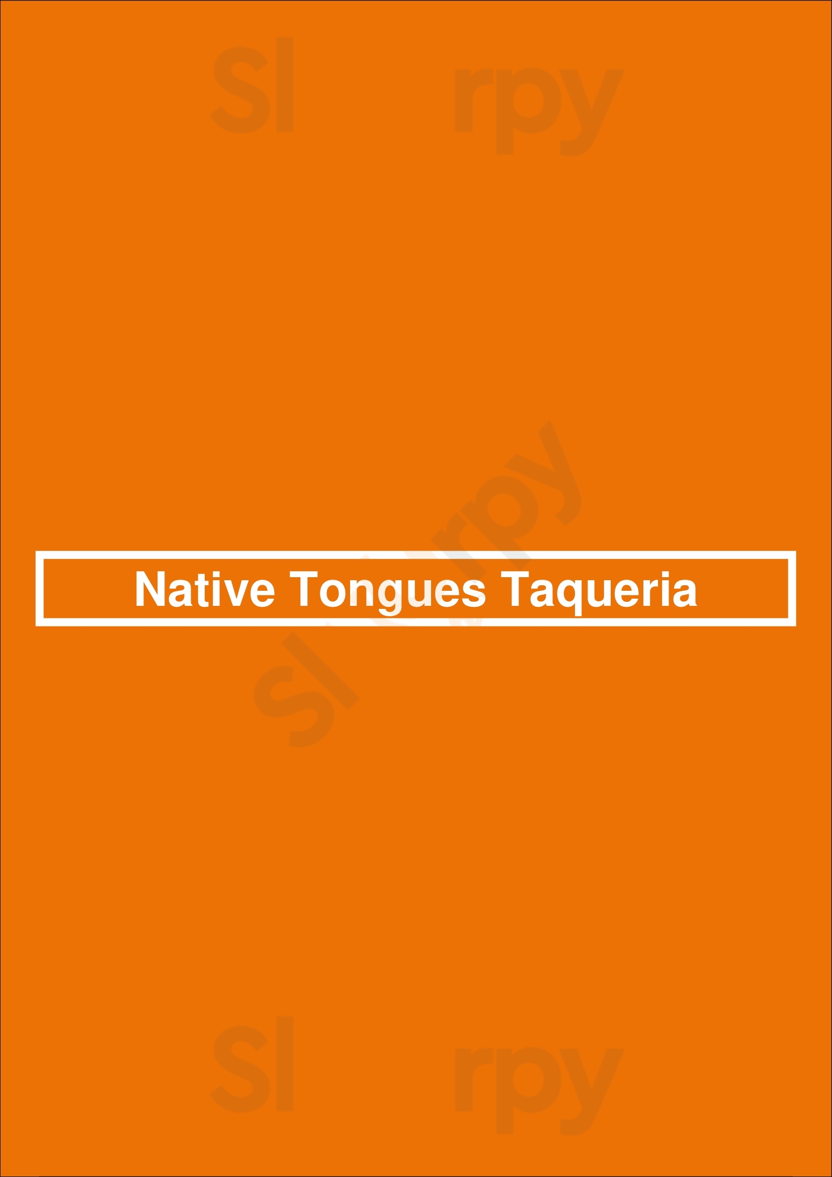 Native Tongues Taqueria Calgary Menu - 1