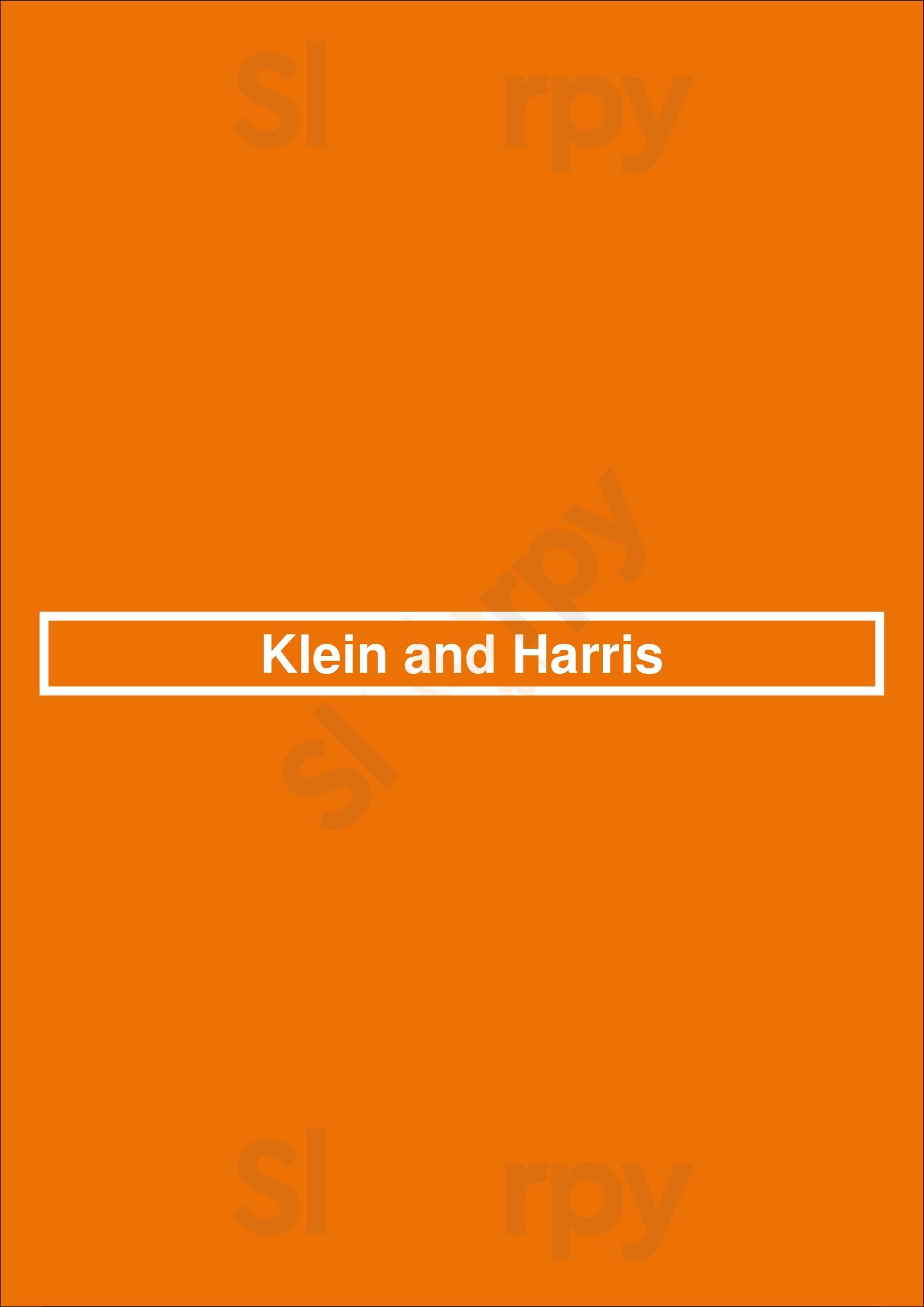 Klein And Harris Calgary Menu - 1